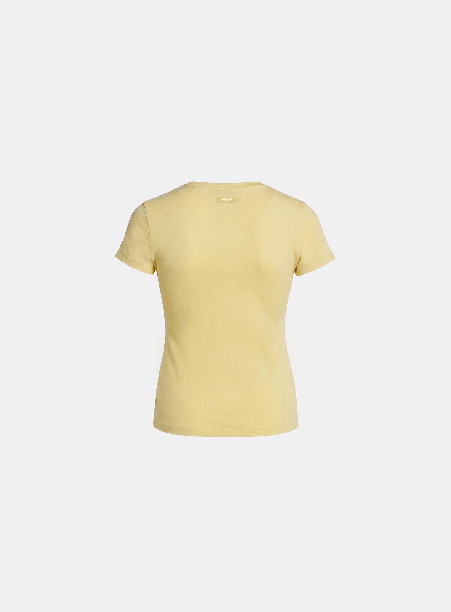 [w-tee26-194] Everyday Crew Neck Short Sleeve T-Shirt - Yellow