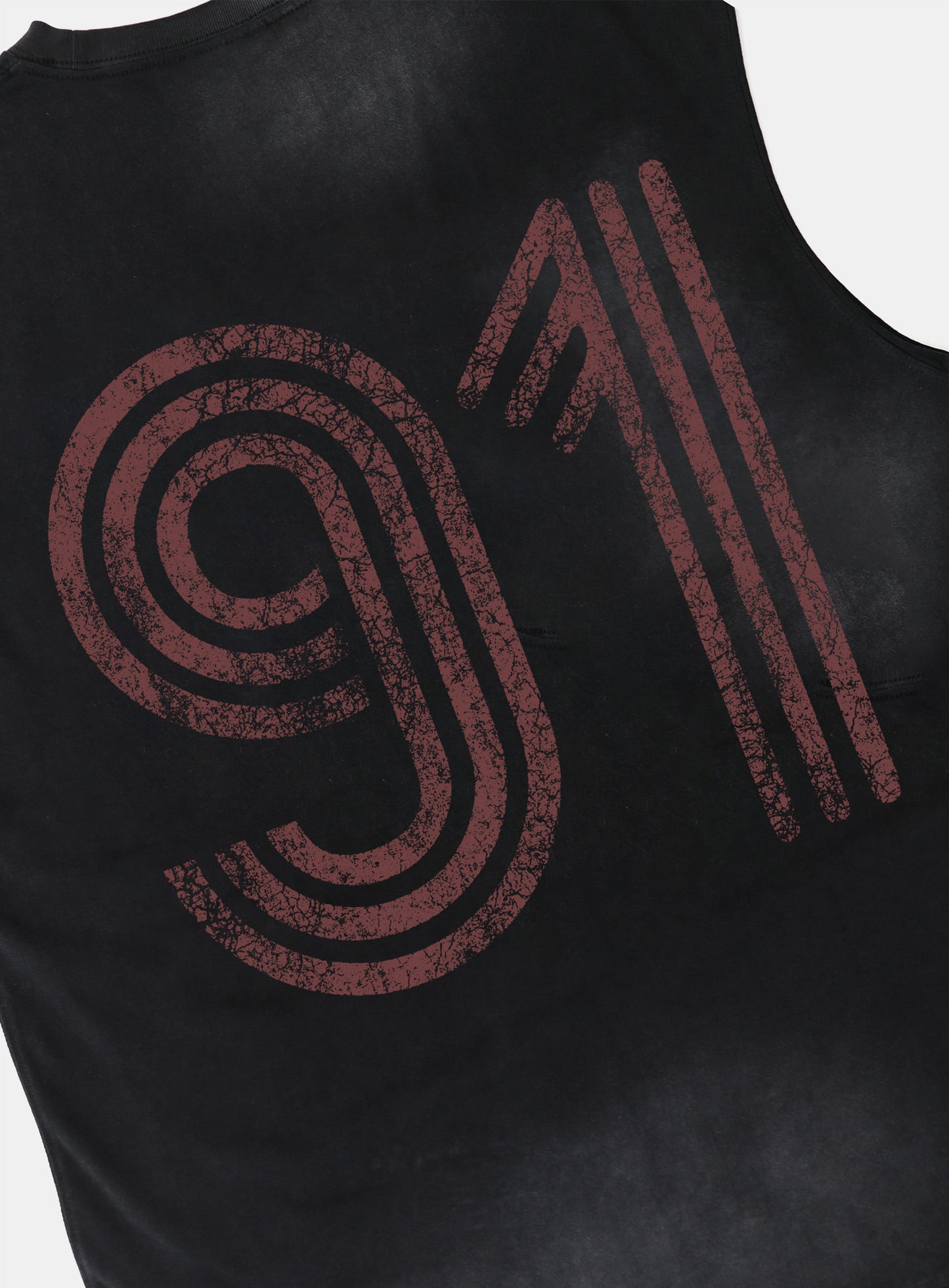 Sun Faded2 Cut Off Tee - Black