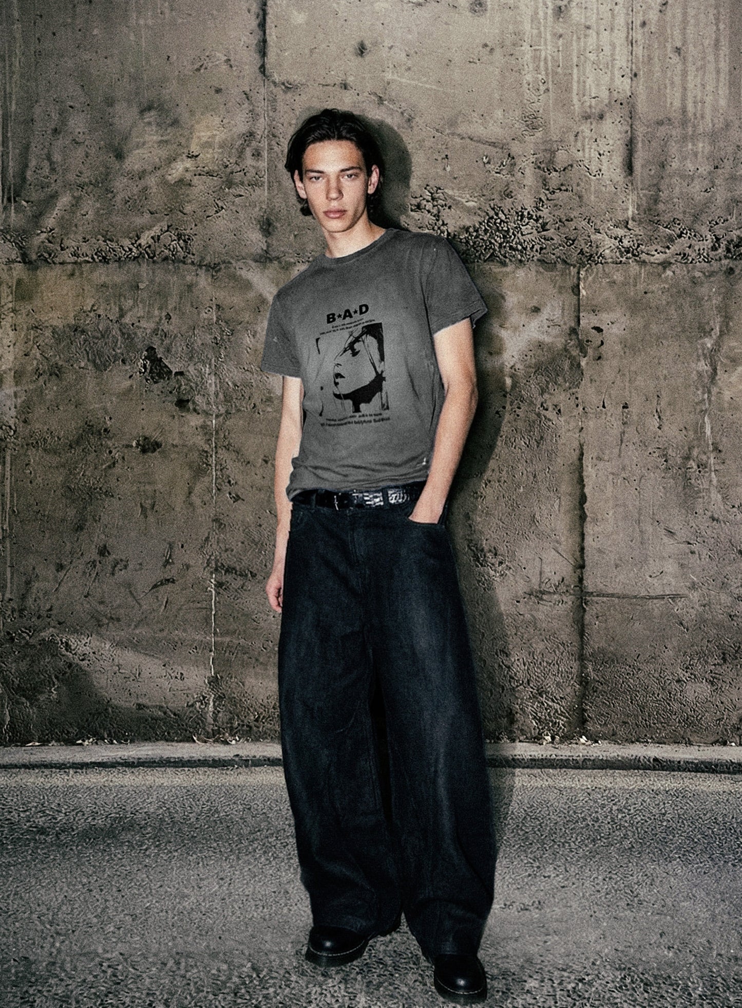 [w-tee26-144] H.B.B. Short Sleeve T-Shirt – Charcoal