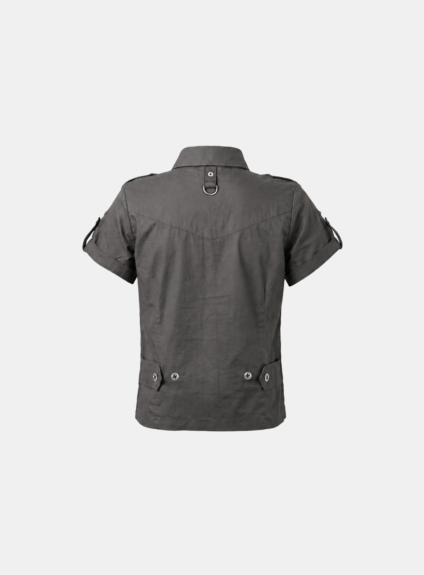 [w-sht26-016] Memphis Utility Short Sleeve Shirt - Charcoal