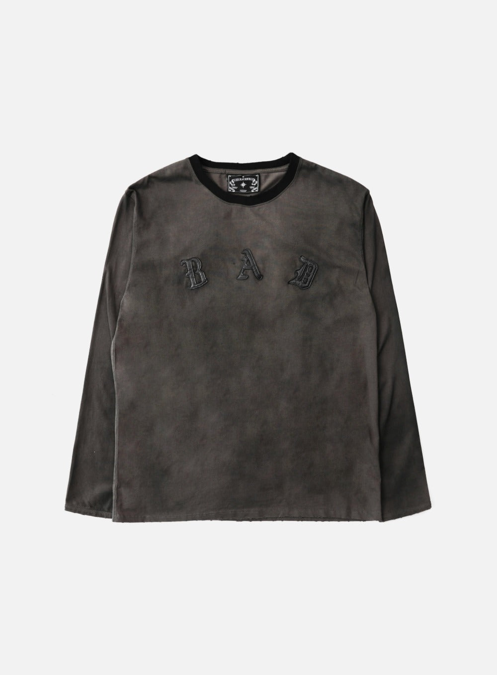 Cosmo Bad Patch Ringer Long Sleeve - Charcoal