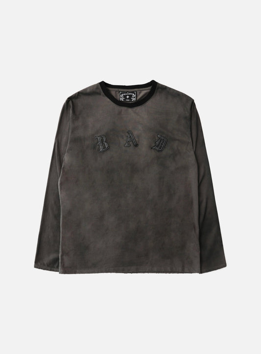 Cosmo Bad Patch Ringer Long Sleeve - Charcoal