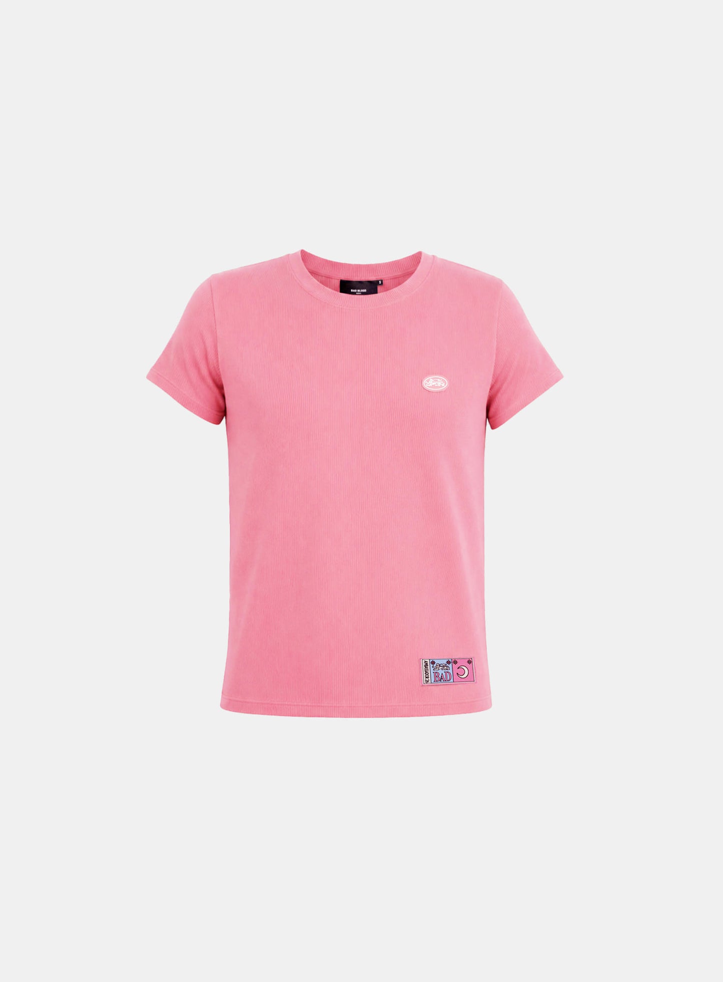 [w-tee26-215] Ambassador 26 Cotton Rib 1/2 Sleeve T-shirt - Pink