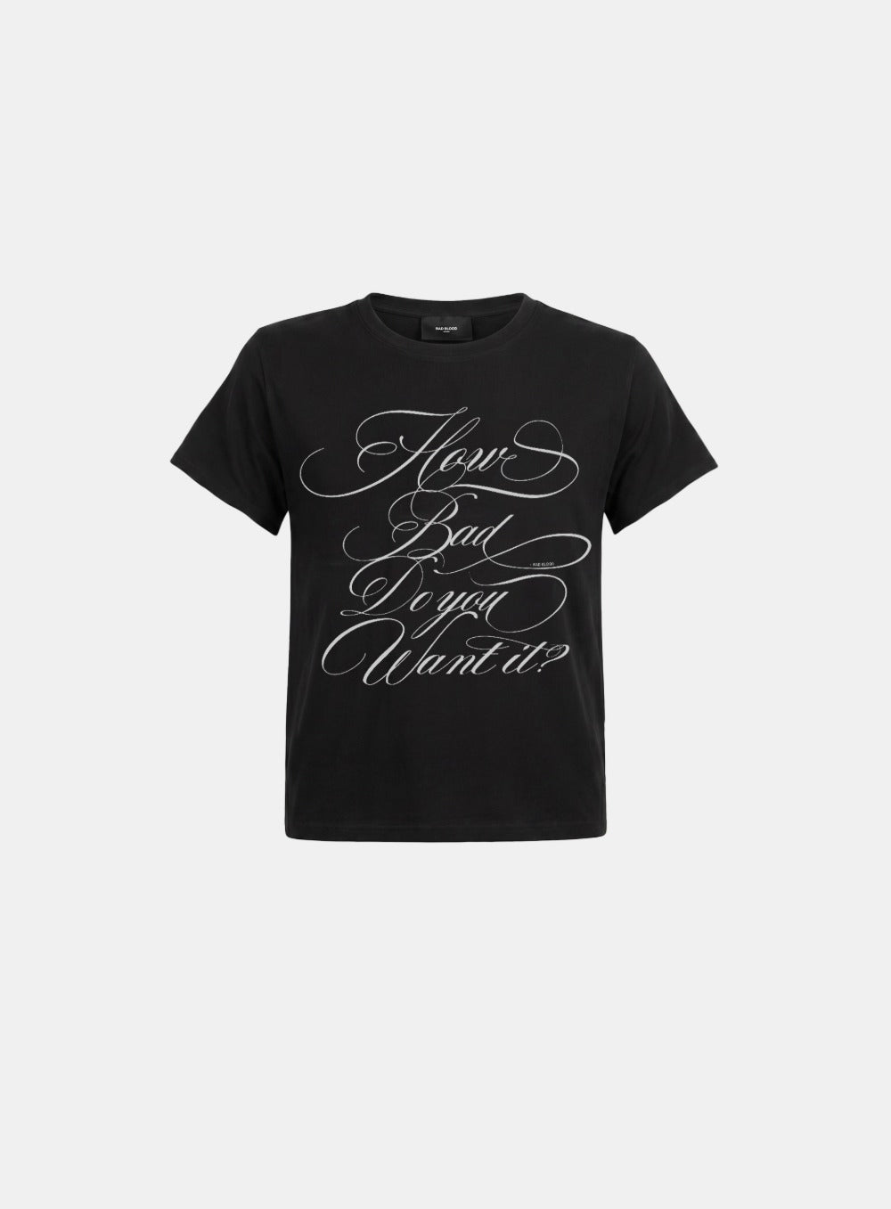 [w-tee26-137] DO YOU WANT IT Script Short Sleeve T-Shirt - Black