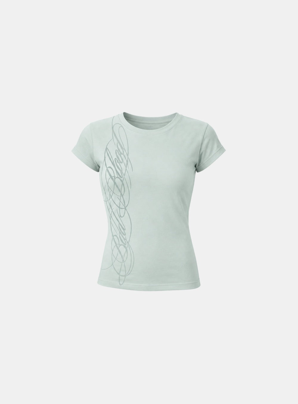 [w-tee26-189] Dark Classic 2 Crew Neck 1/2 T-shirt - Mint