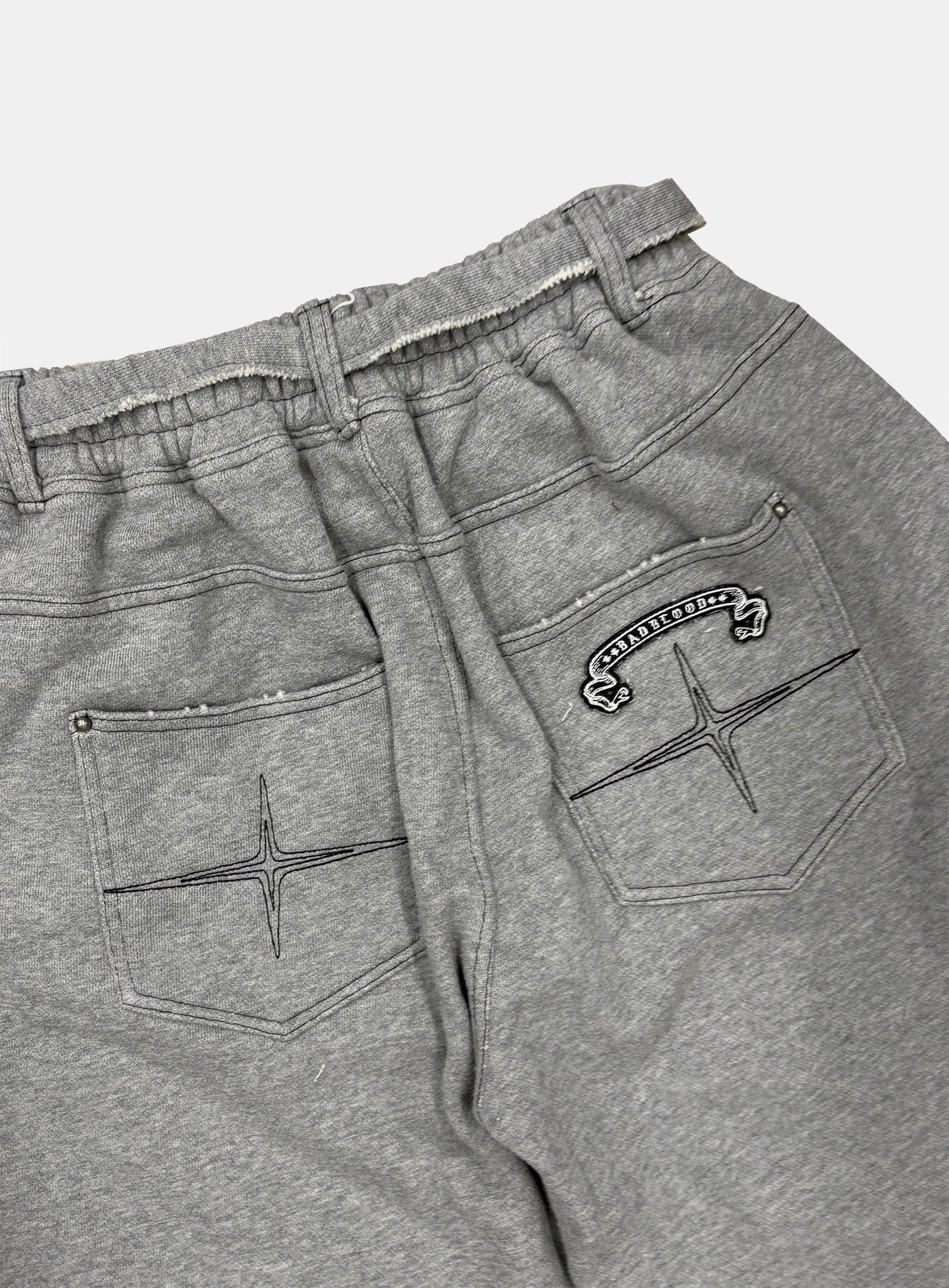 [w-pts25-129] Destroyed Raw-Edge Joggers - Gray
