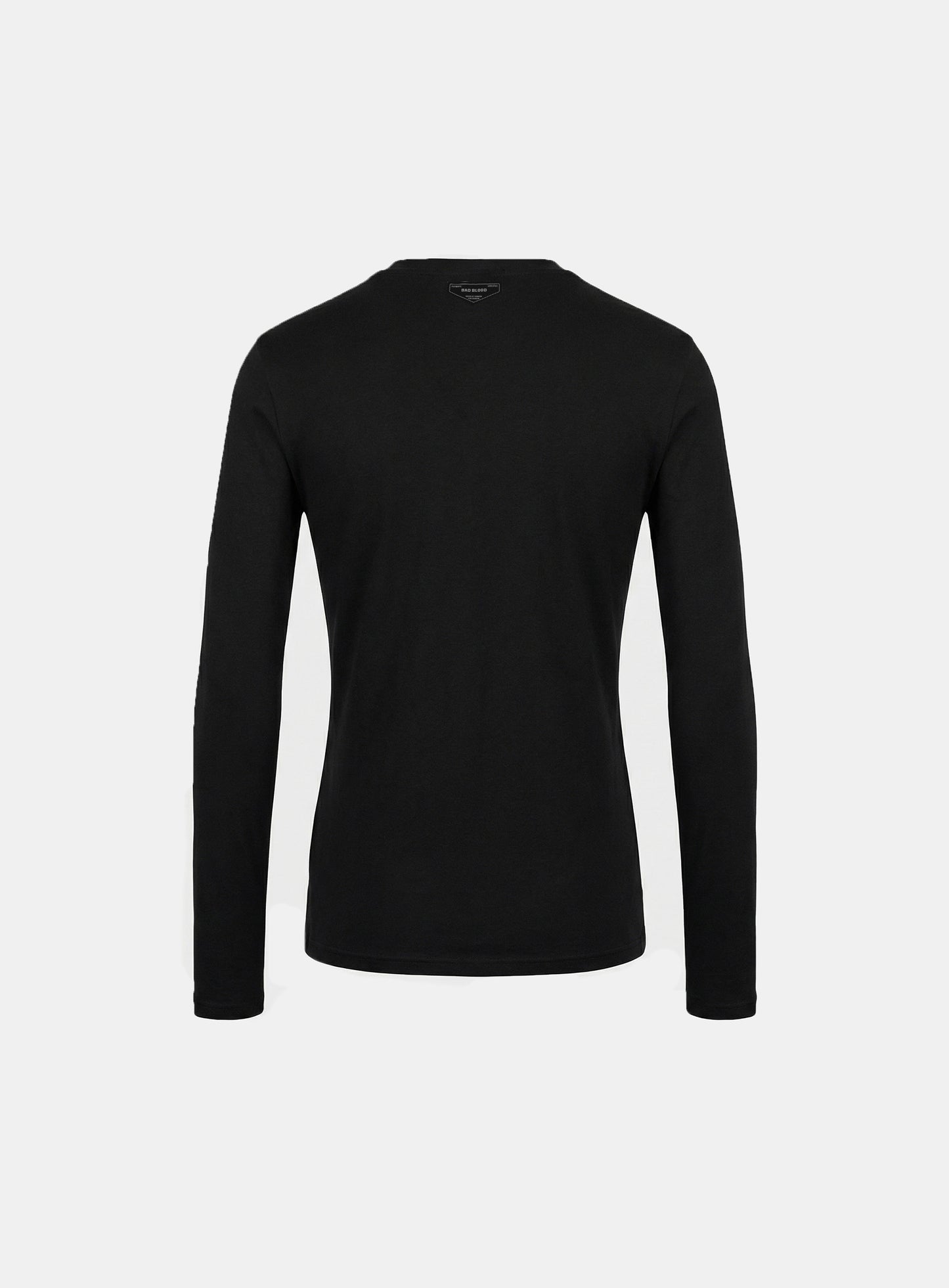 [w-tee26-050] BS Cotton Jersey Fitted Long Sleeve T-Shirt - Black