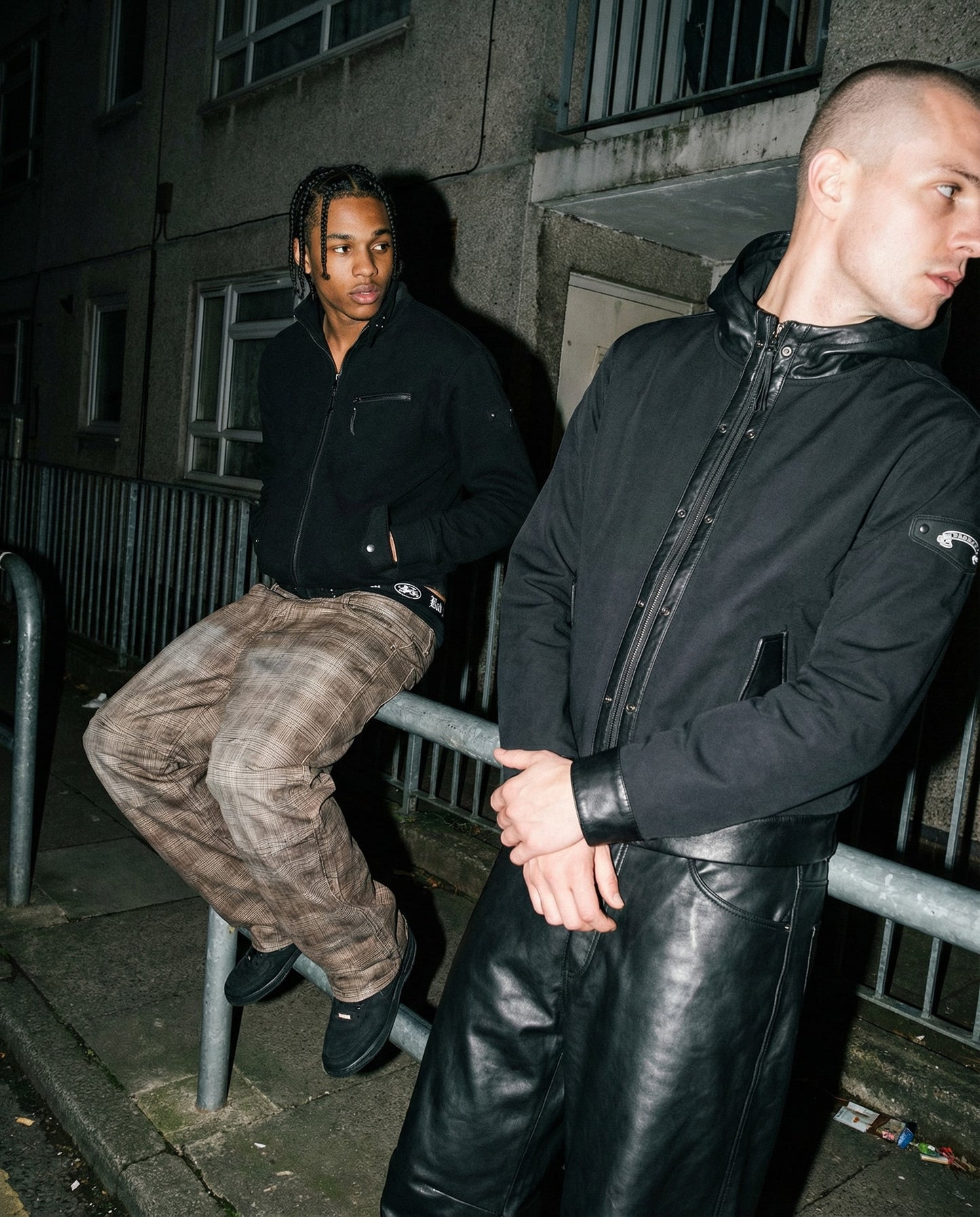 [w-jkt25-074] Viper91 Contrast Hooded Blouson - Black