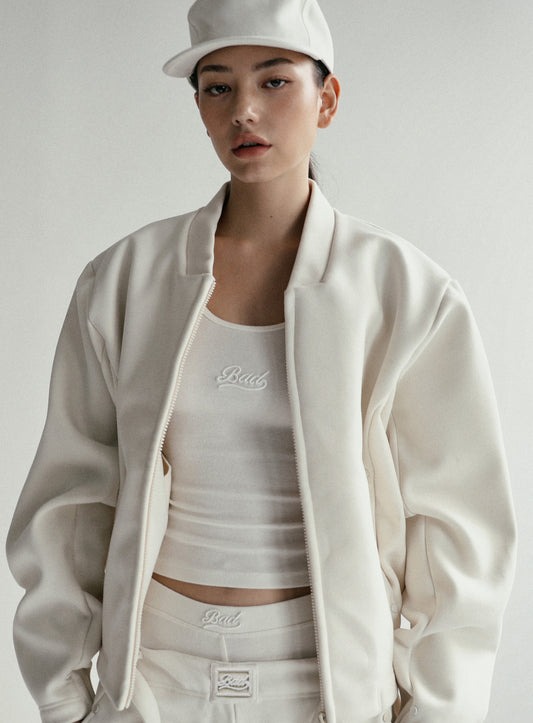 Beyond Cash Soft Zip-Up Jacket - Cream