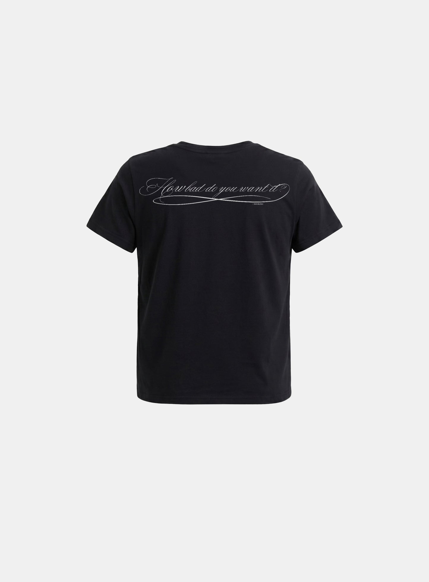 [w-tee26-137] DO YOU WANT IT Script Short Sleeve T-Shirt - Black