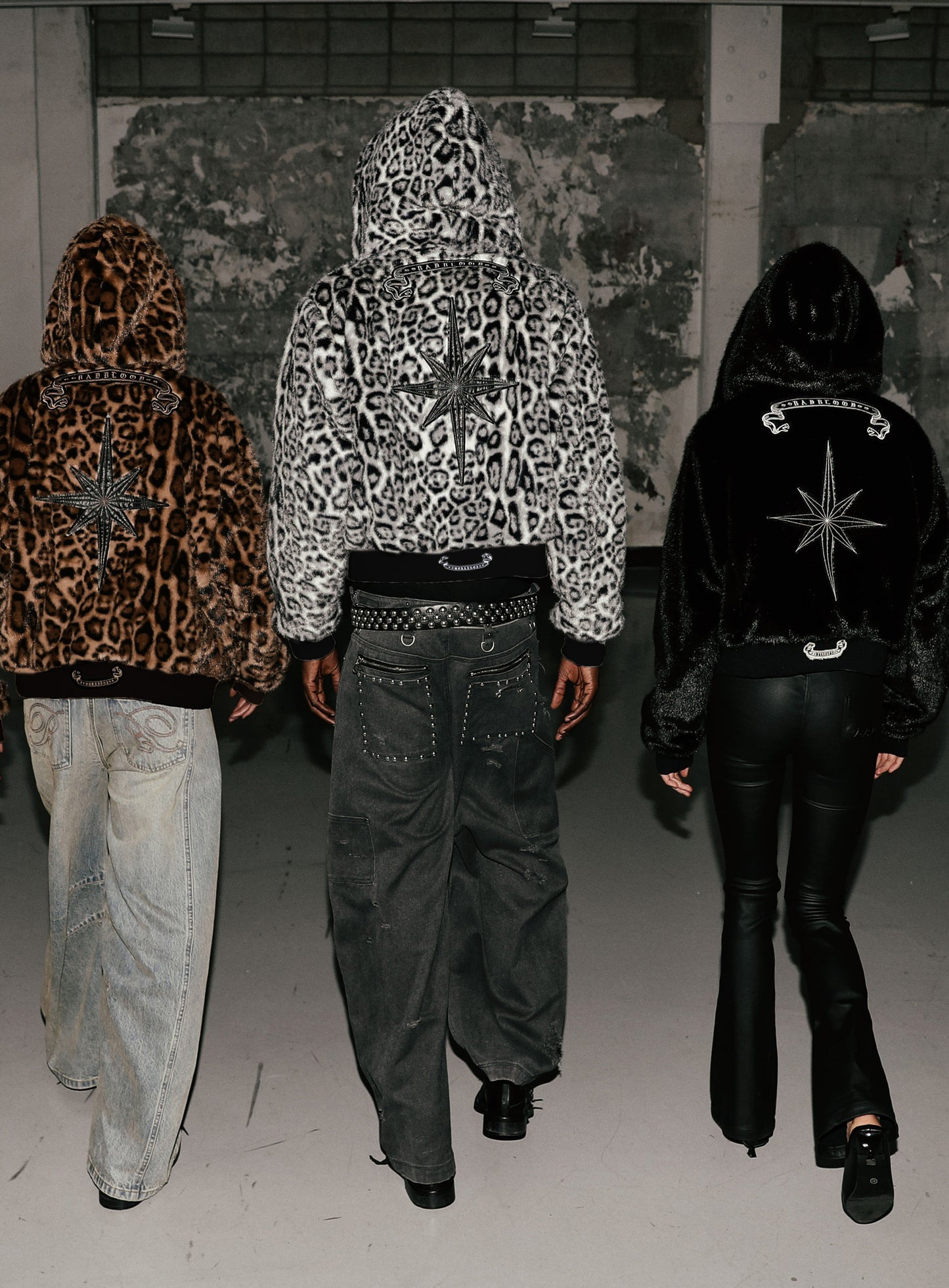 Mystic 11 Reversible Fur Hooded Jacket - Black/Brown Leopard