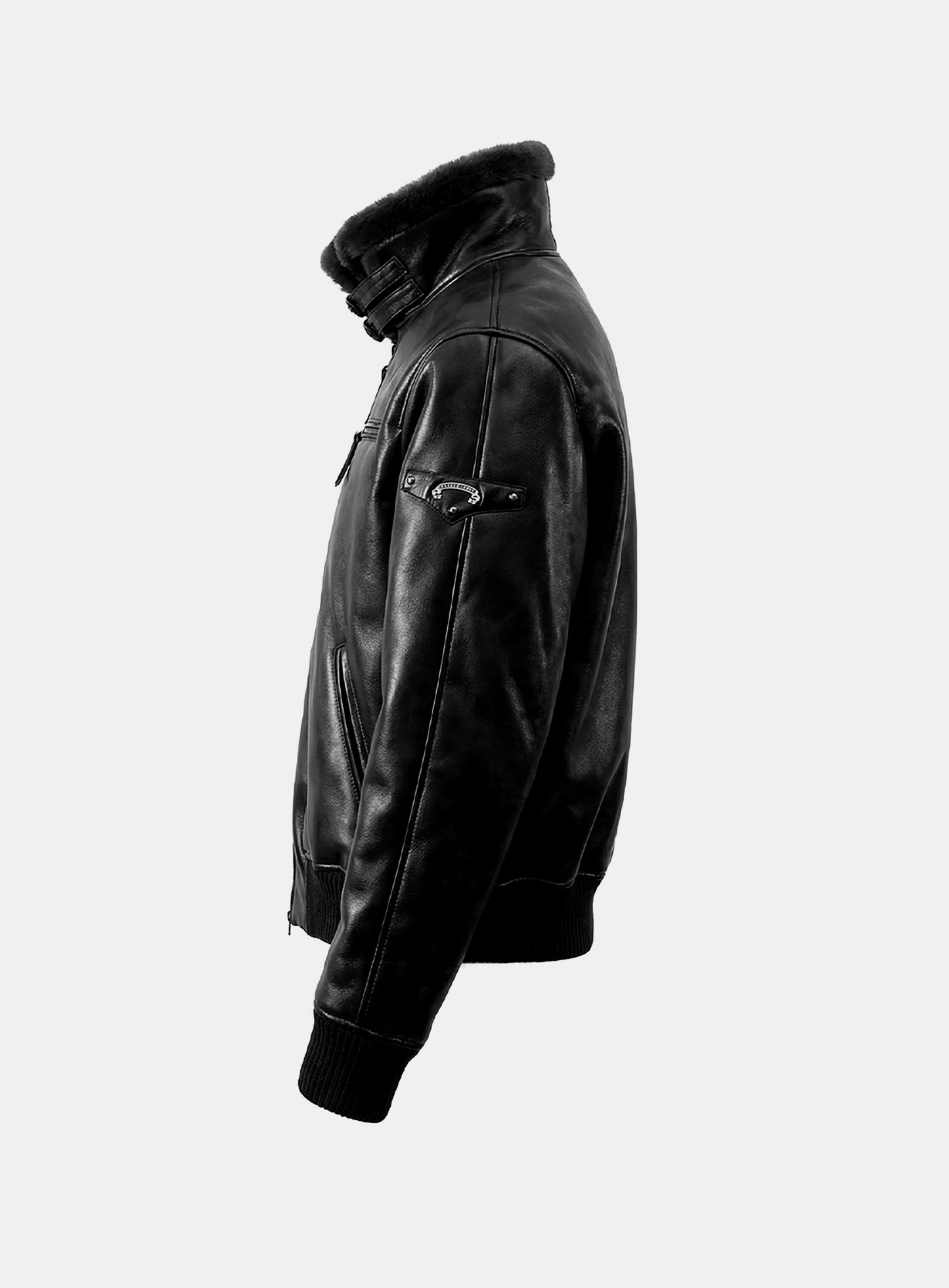 [w-jkt25-064] Viper21 Shearling Mustang Bomber Jacket - Washed Black