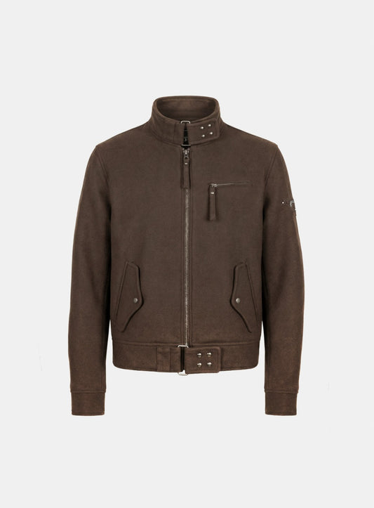 [w-jkt25-063] Viper41 Wool High Neck Jacket - Brown