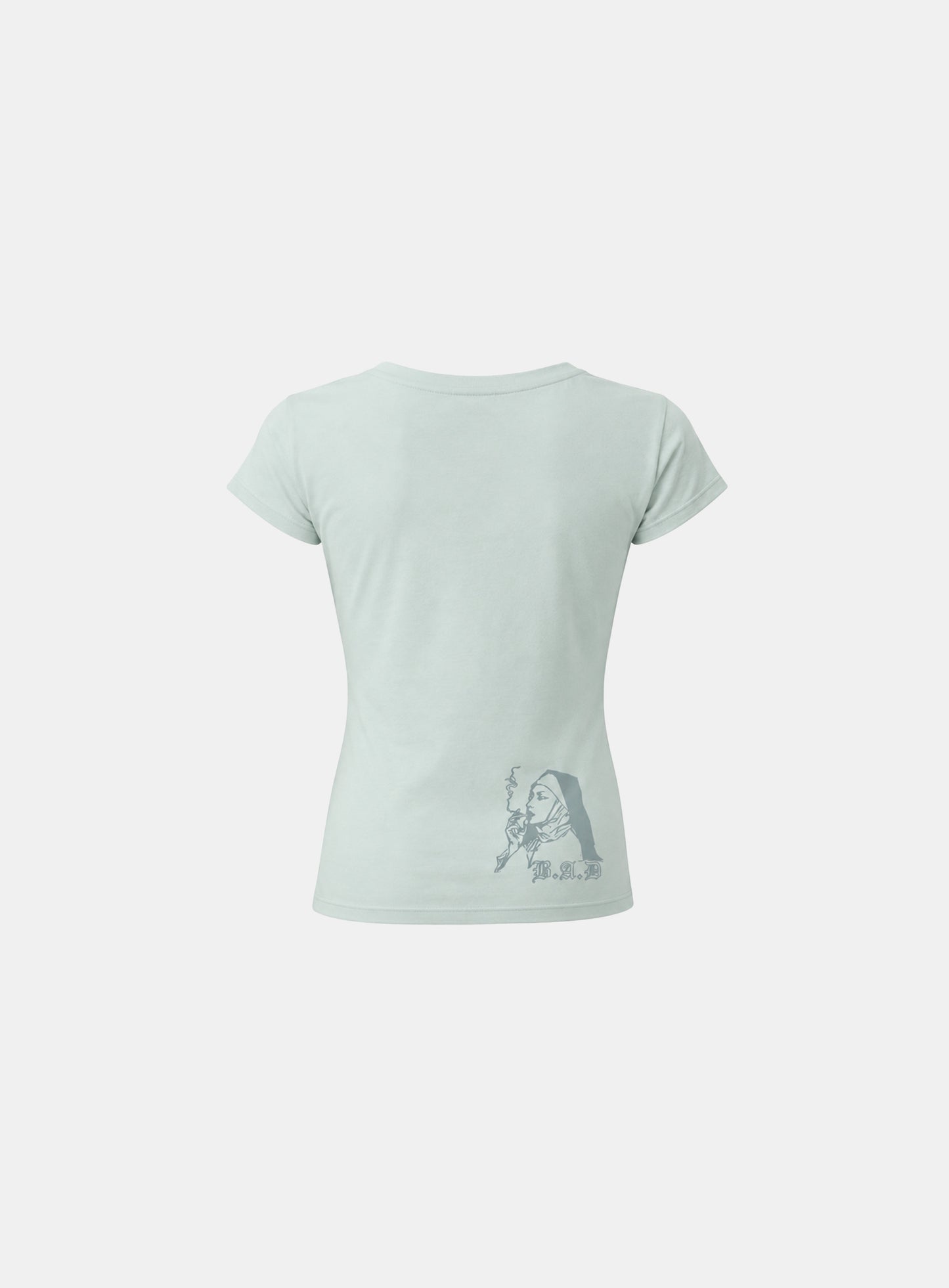 [w-tee26-189] Dark Classic 2 Crew Neck 1/2 T-shirt - Mint