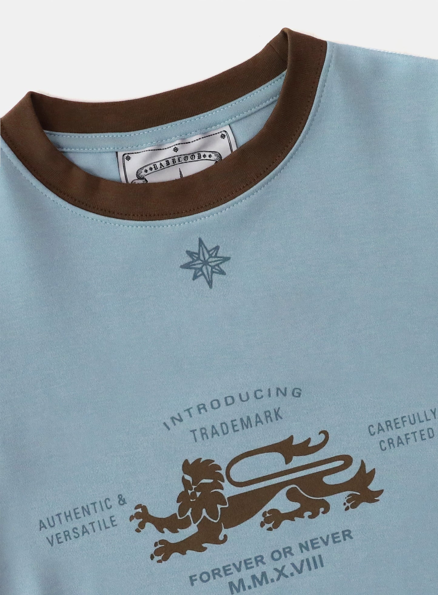 Lion Jersey Ringer T-Shirt - Light Blue