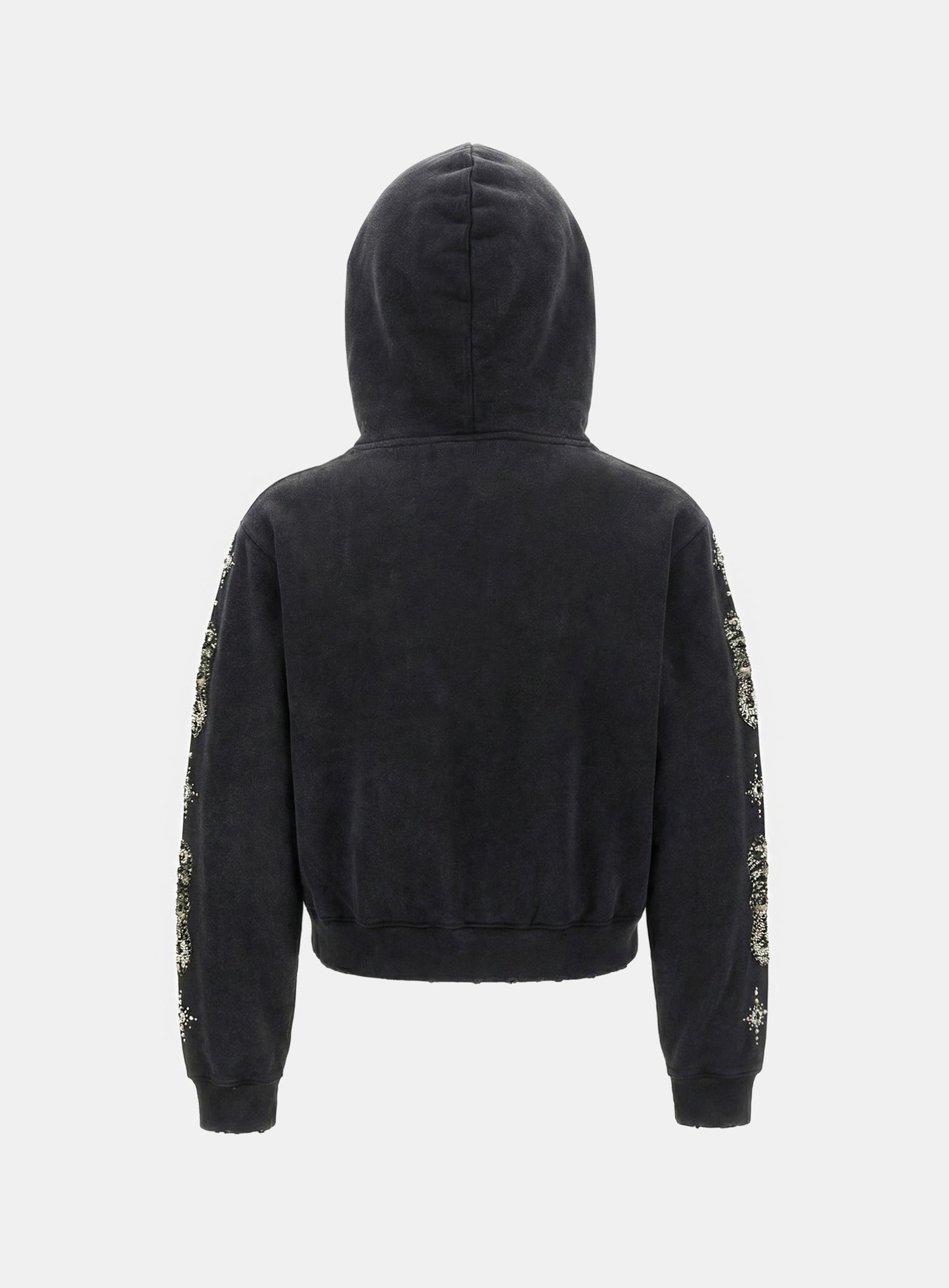 [w-hde25-070] Viper Gemstone Hooded Zip-Up - Black