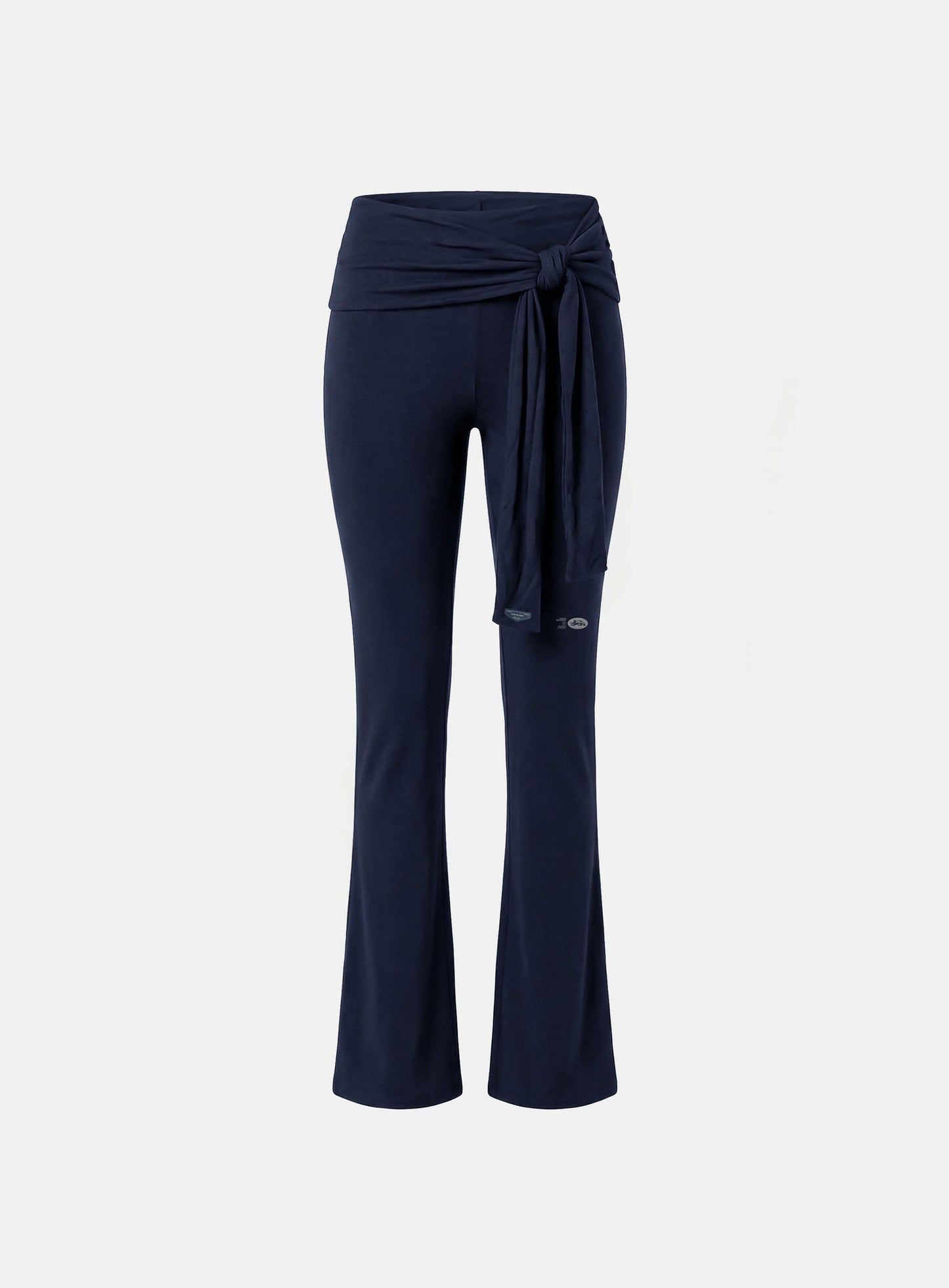 [w-pts26-076] Everyday Tie-Waist Bootcut Pants - Navy