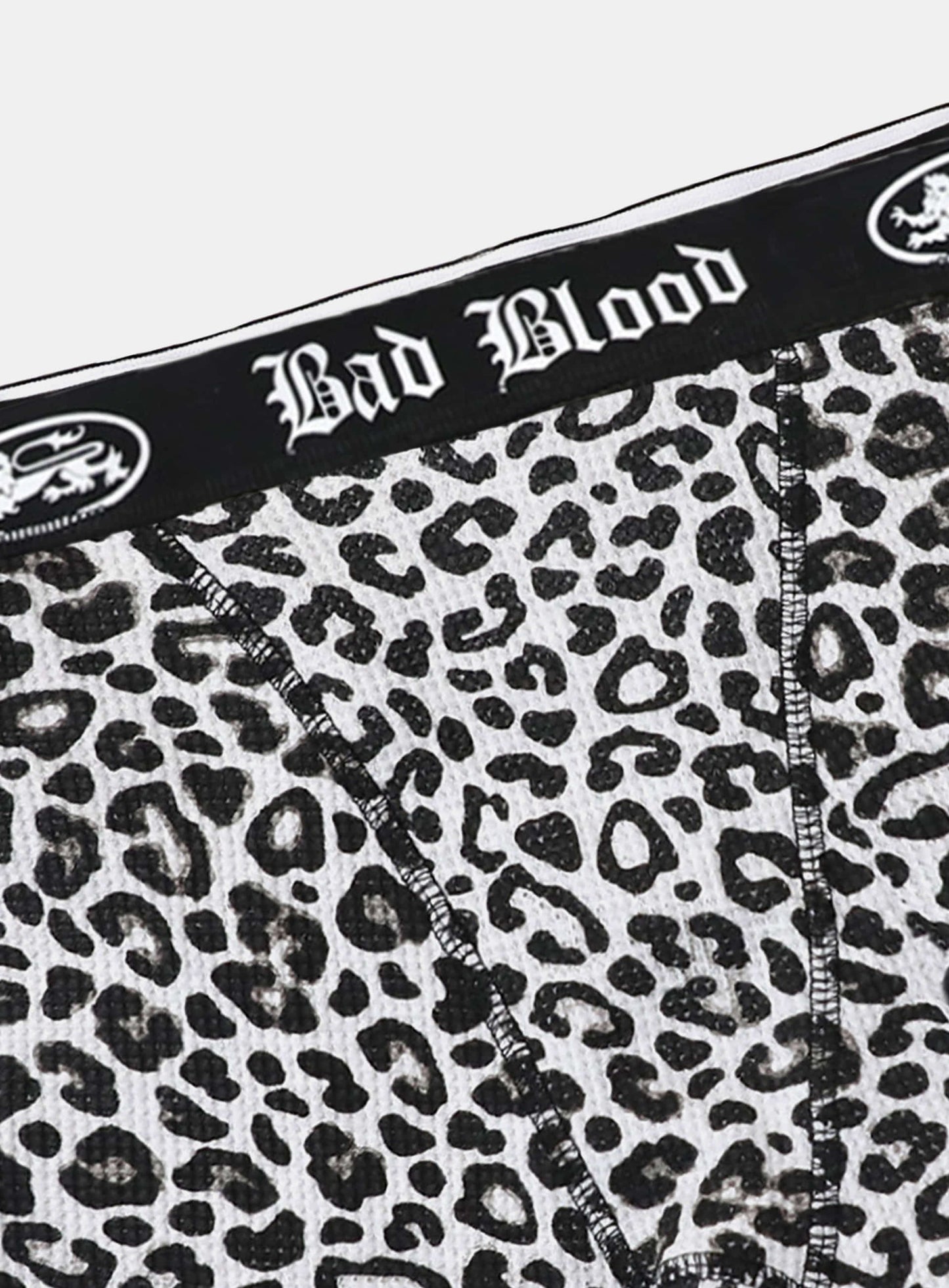 [w-pnt25-012] Mystic Waffle Knit Boxer Briefs - White Leopard