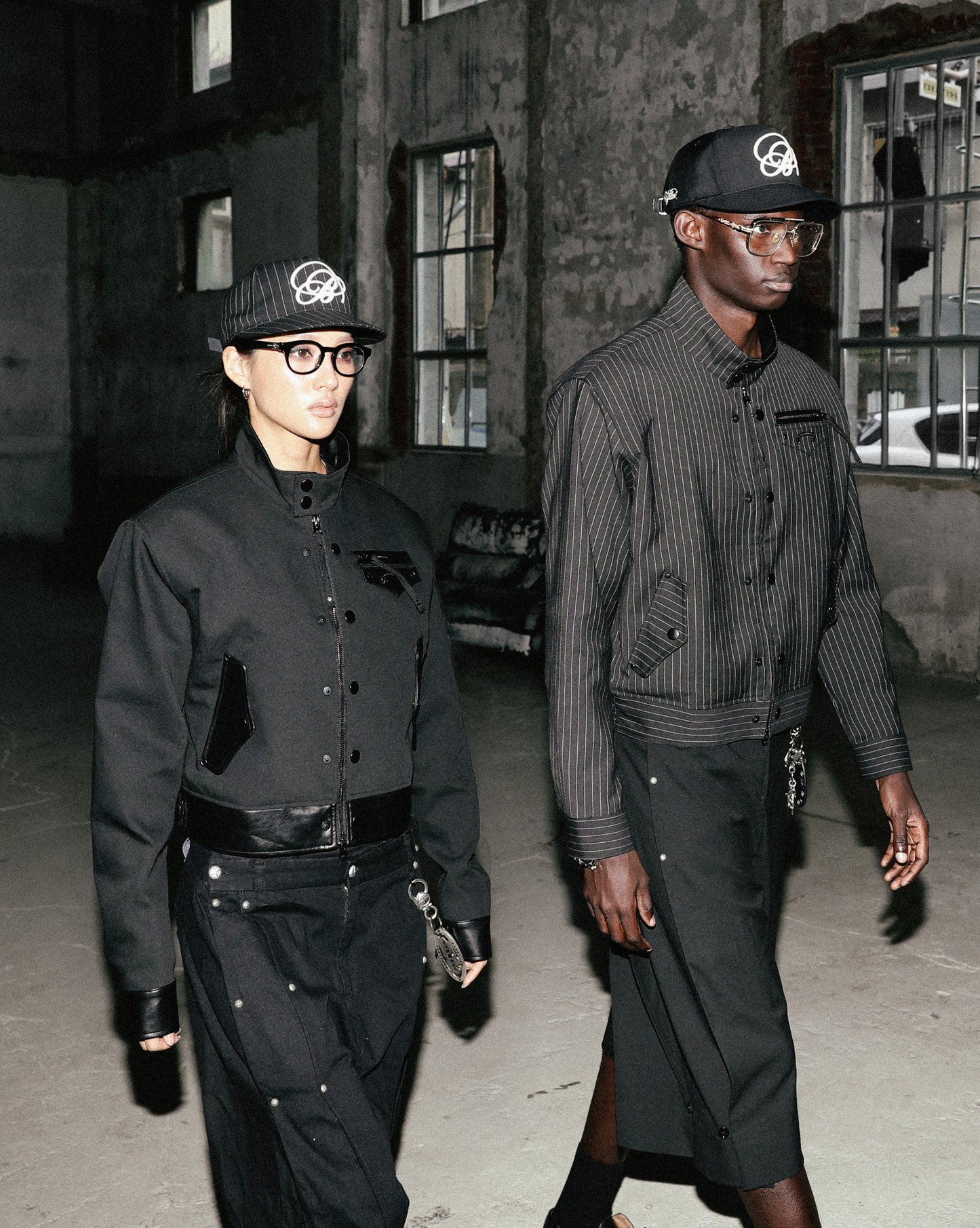 Viper91 High Neck Jacket - Black/Striped