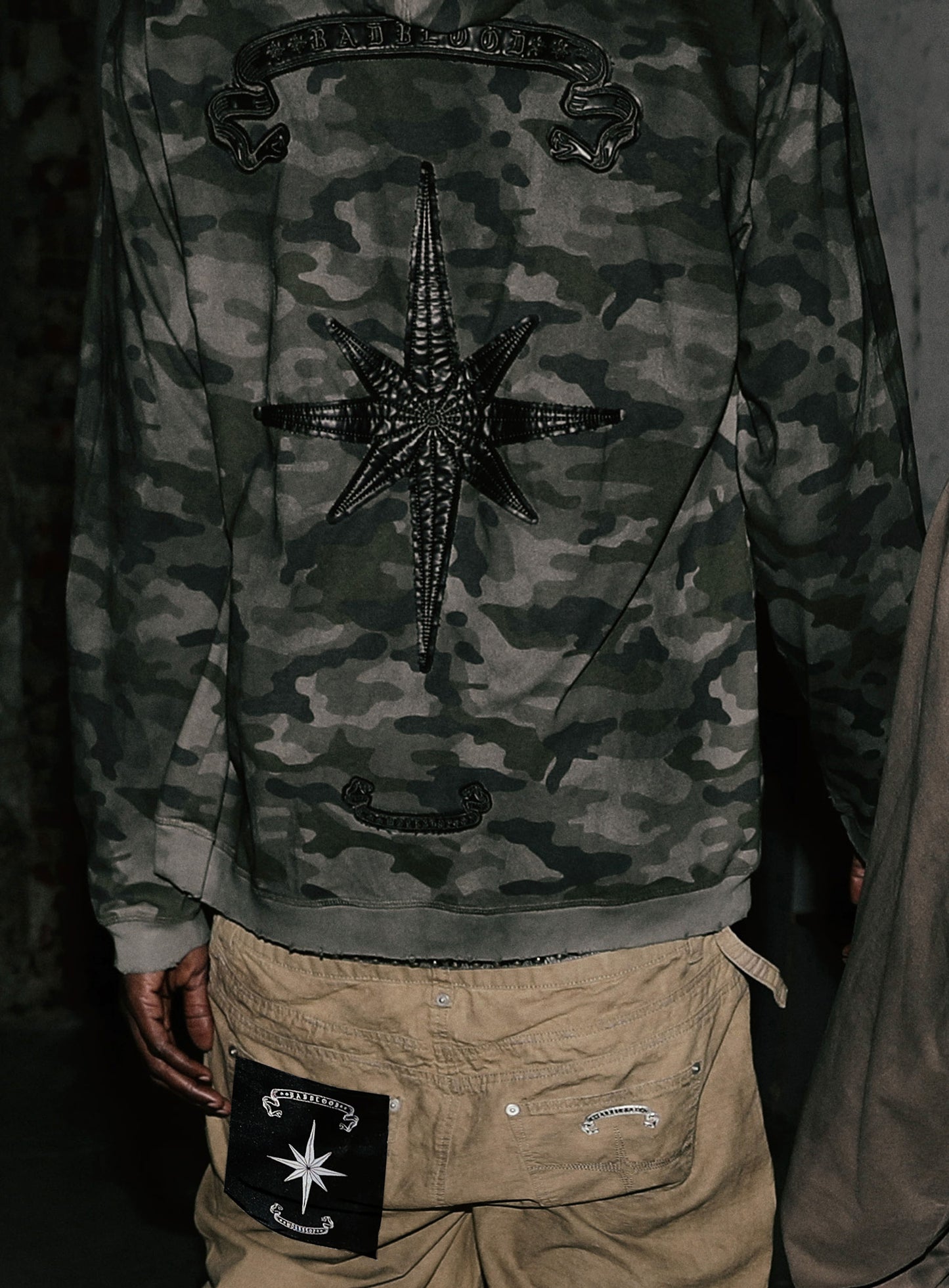 Cosmo Patch Hooded Long Sleeve - Green Camo
