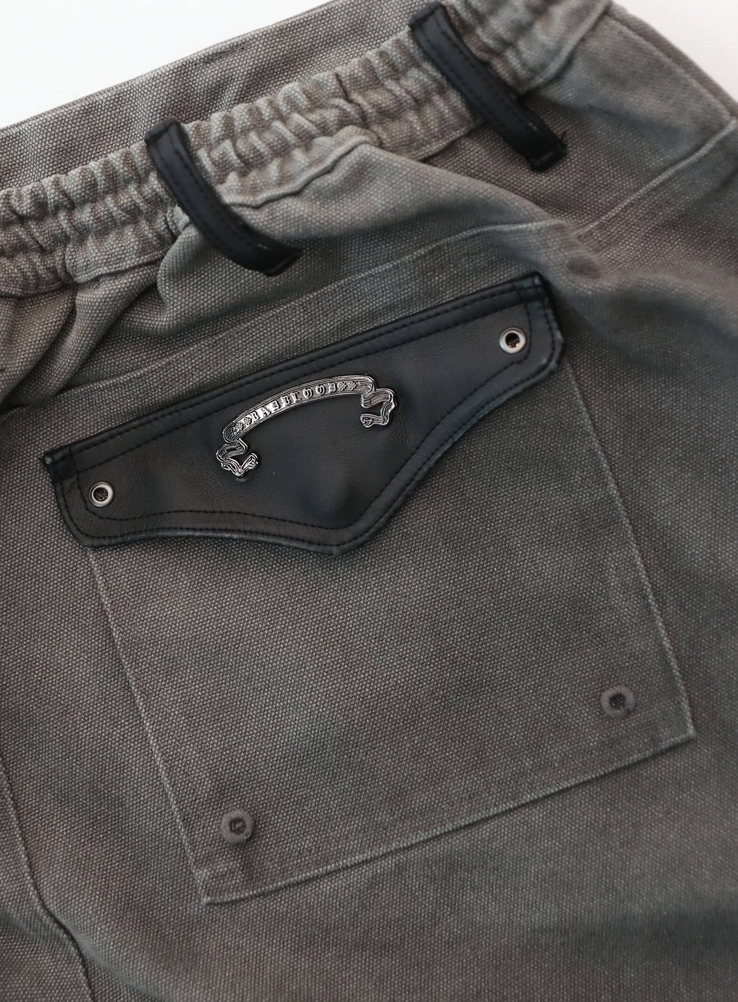 [w-pts25-114] Distressed Convertible Cargo Pants - Charcoal