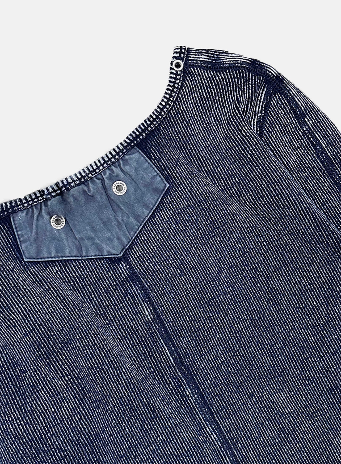 [w-tee26-008] Viper Cotton Rib Henley Neck Long Sleeve - Blue