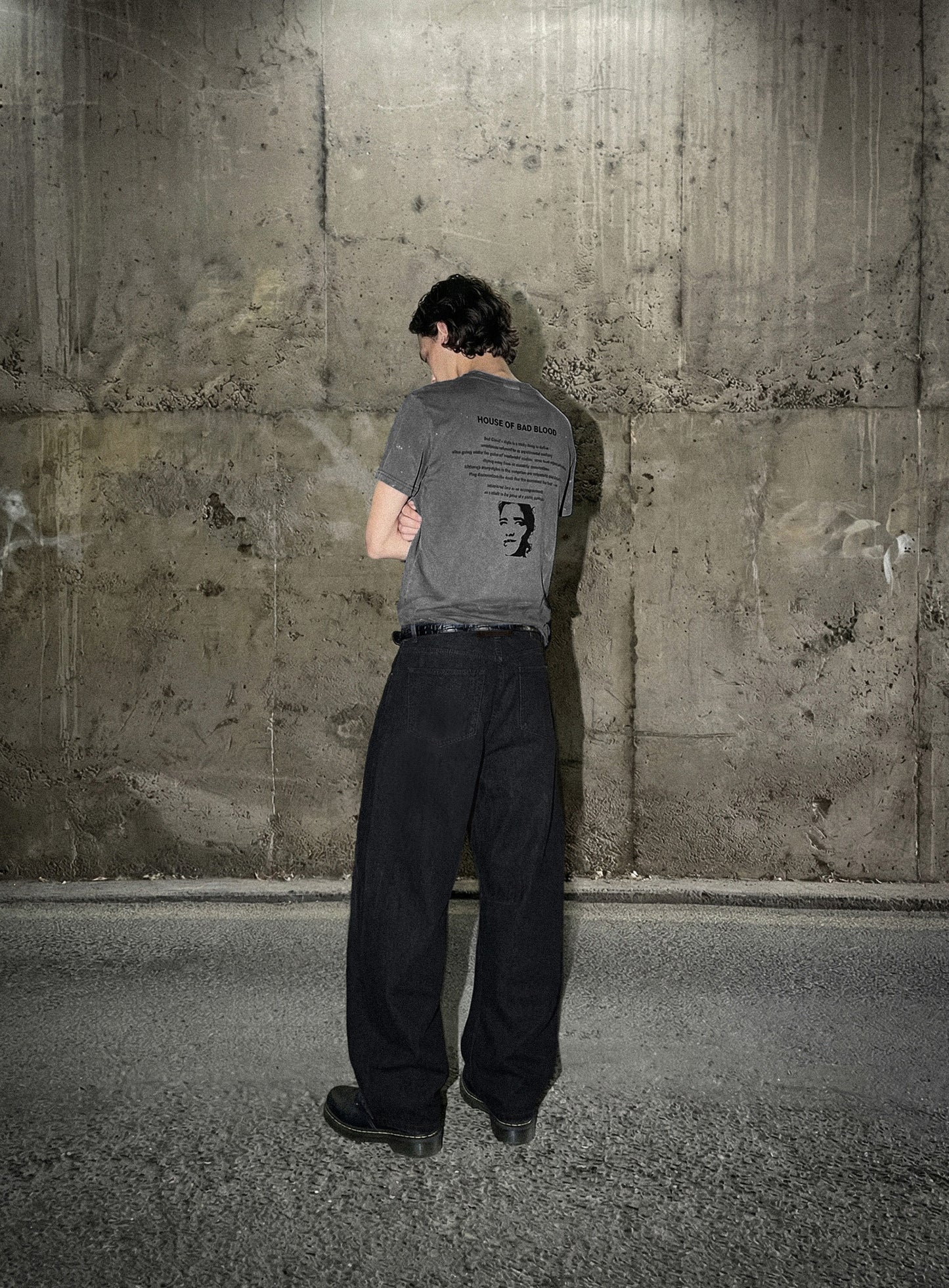 [w-tee26-144] H.B.B. Short Sleeve T-Shirt – Charcoal