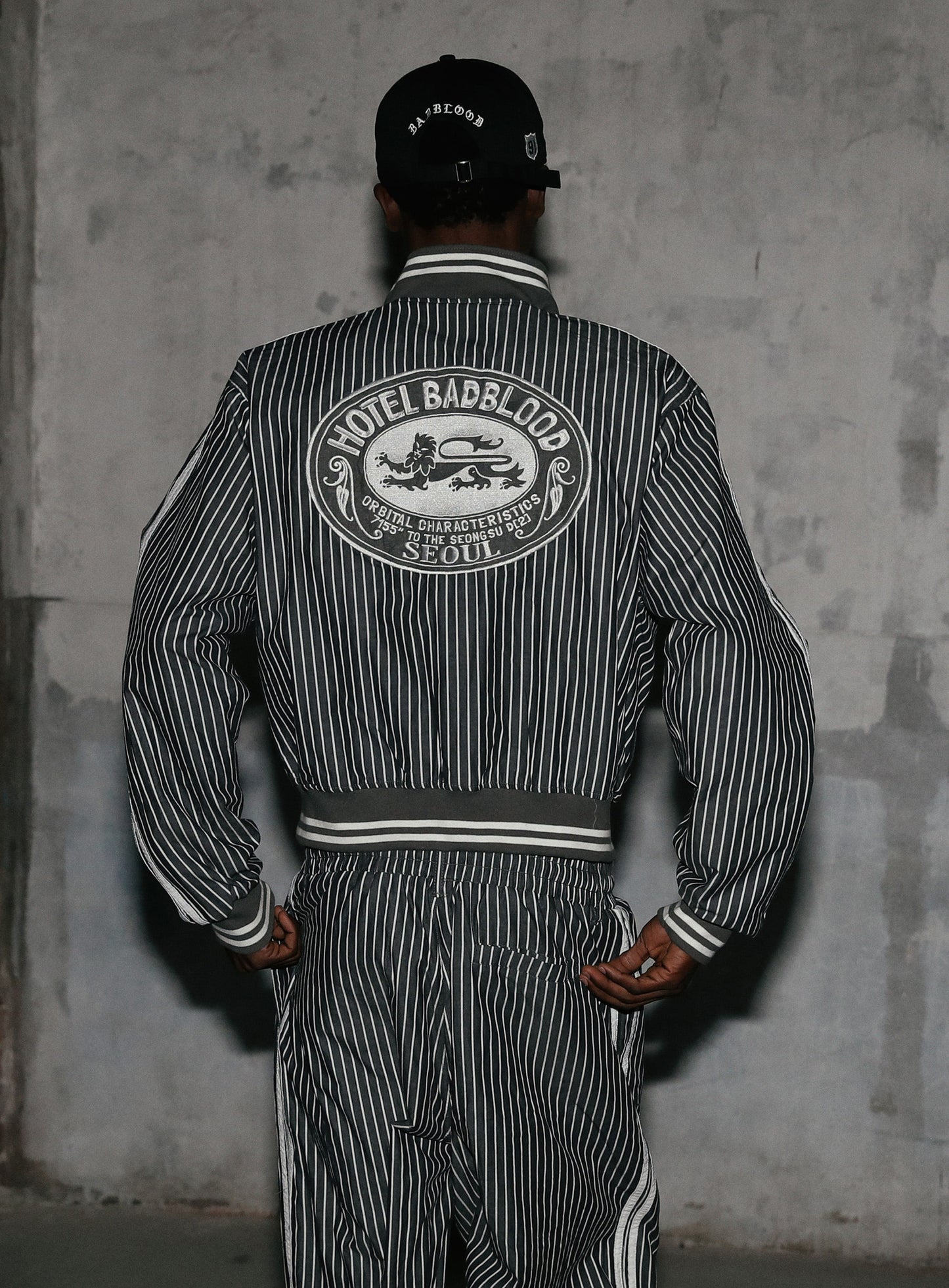 Reversible Pinstripe Track Pants - Grey