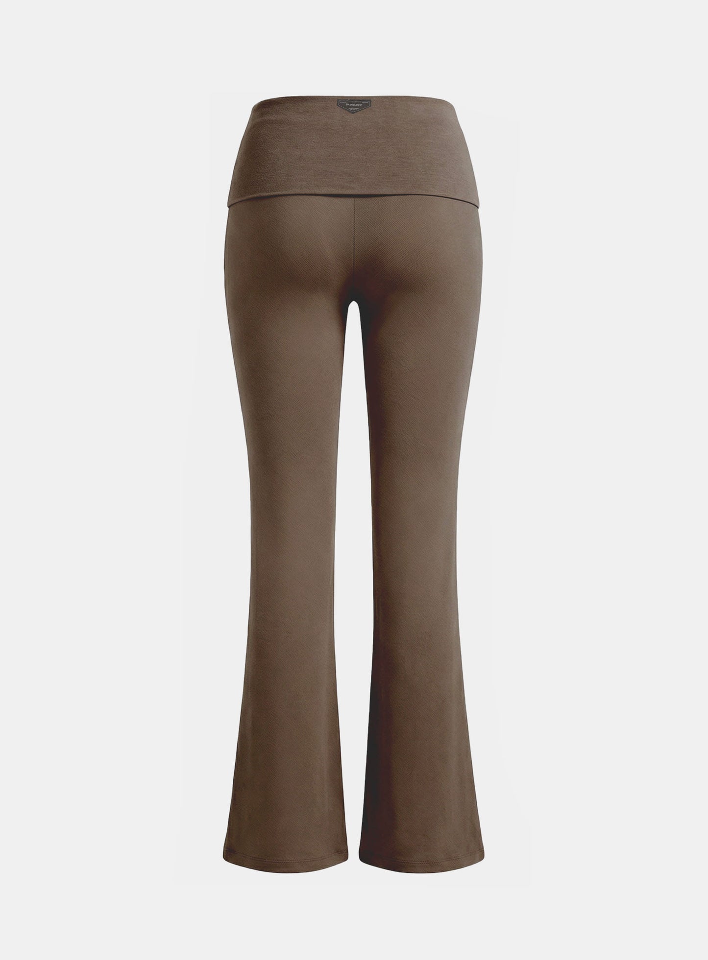[w-pts26-027] BS Cotton Jersey Essential Fold-Over Bootcut Pants - Brown