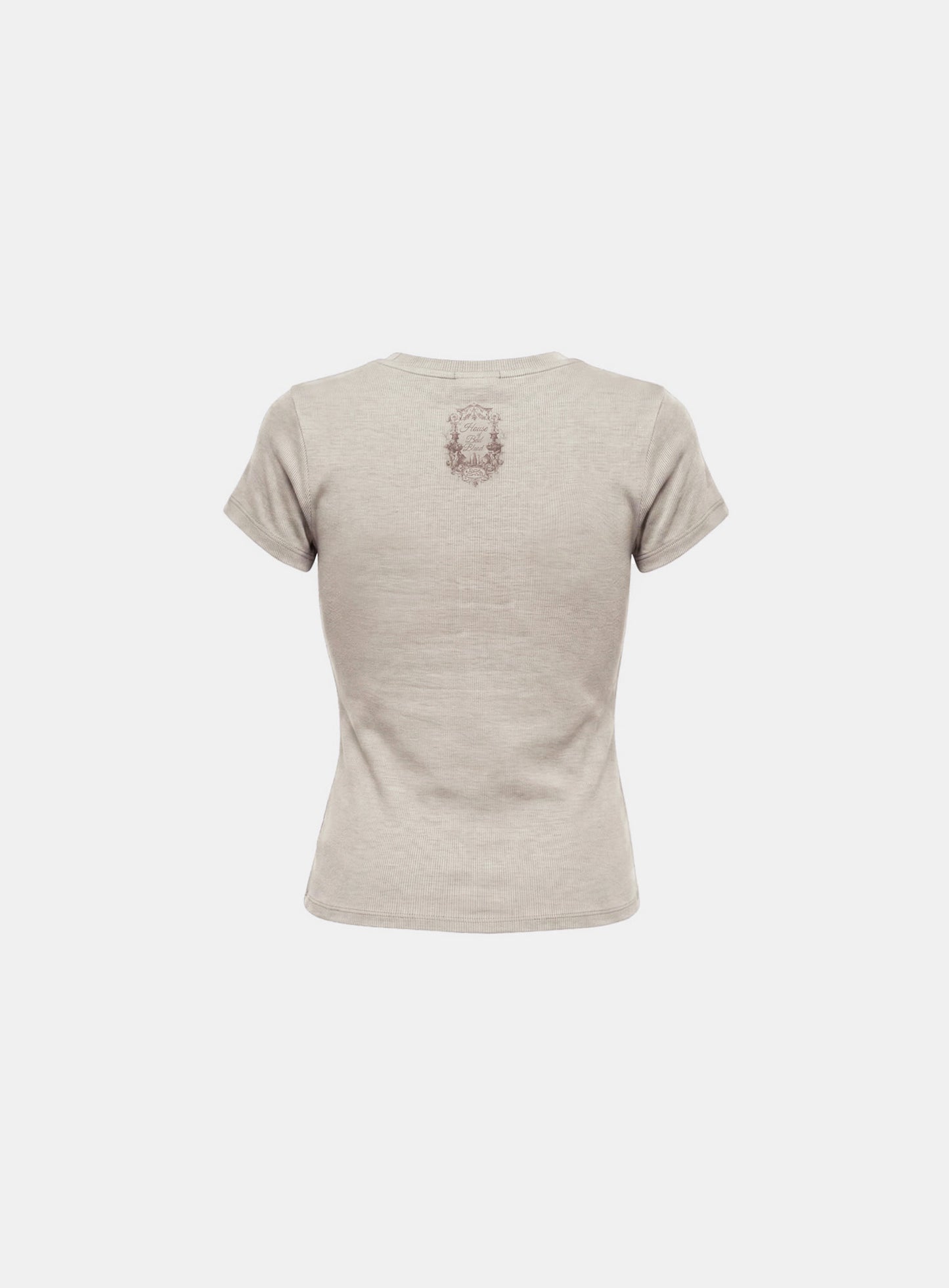 [w-tee26-223] H.B.B. Garden Graphic 1/2 T-Shirt - Beige