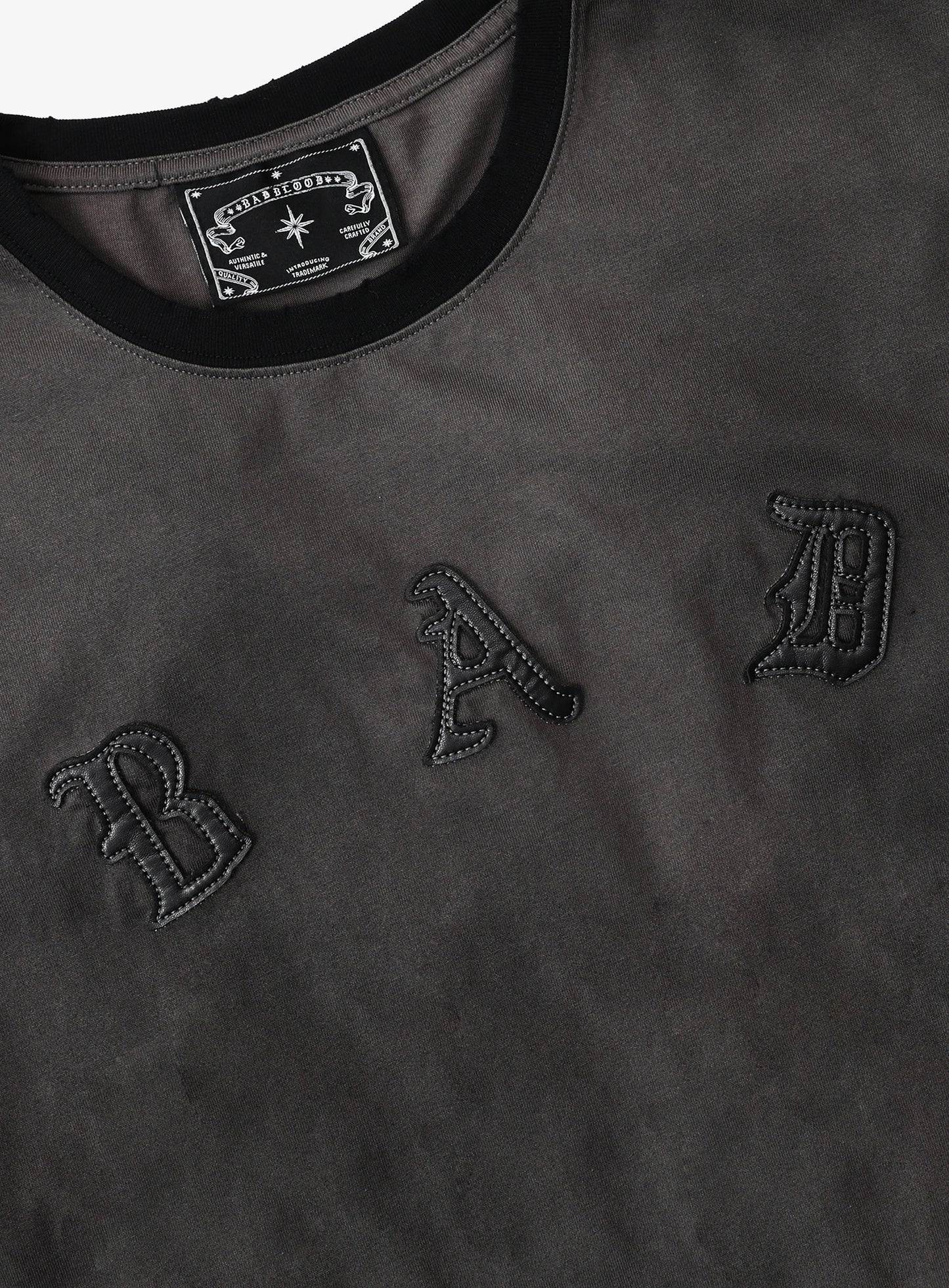 Cosmo Bad Patch Ringer Long Sleeve - Charcoal