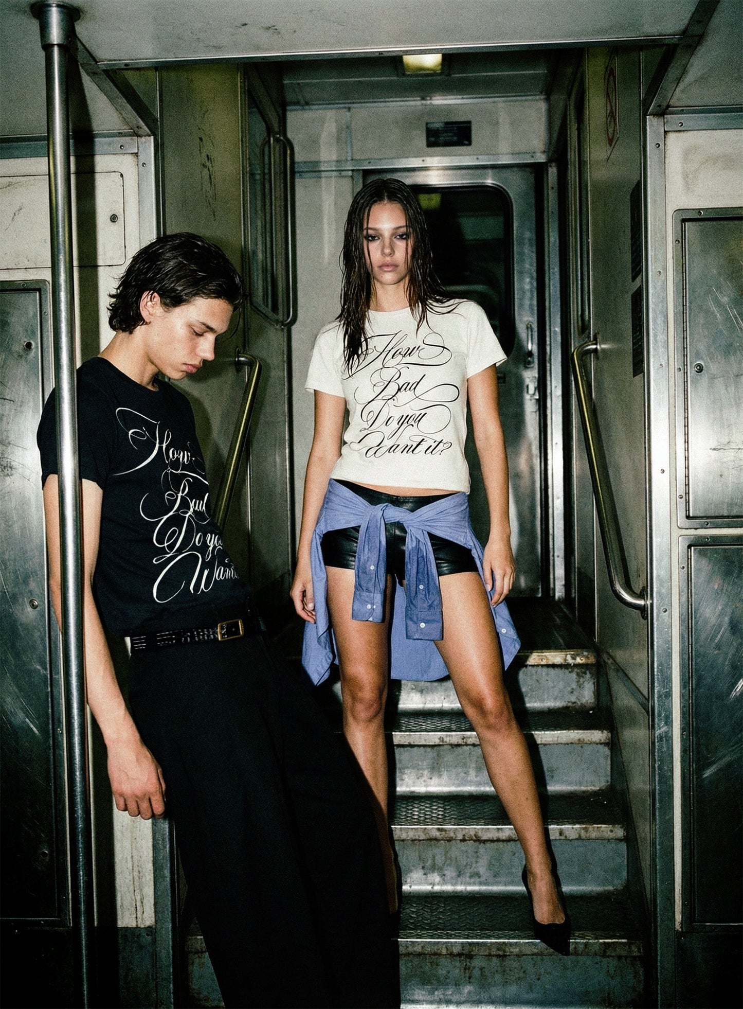 [w-tee26-137] DO YOU WANT IT Script Short Sleeve T-Shirt - Black