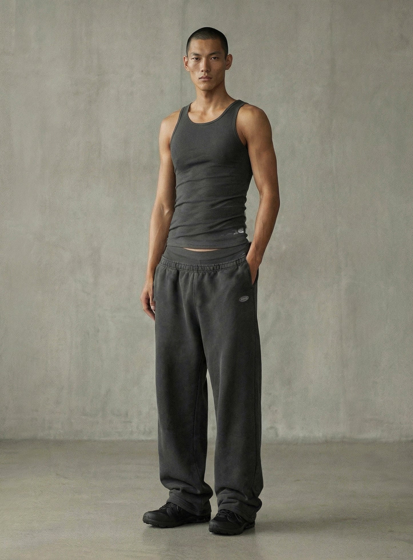 [w-tnk26-013] BS Cotton Jersey Classic Tank - Charcoal