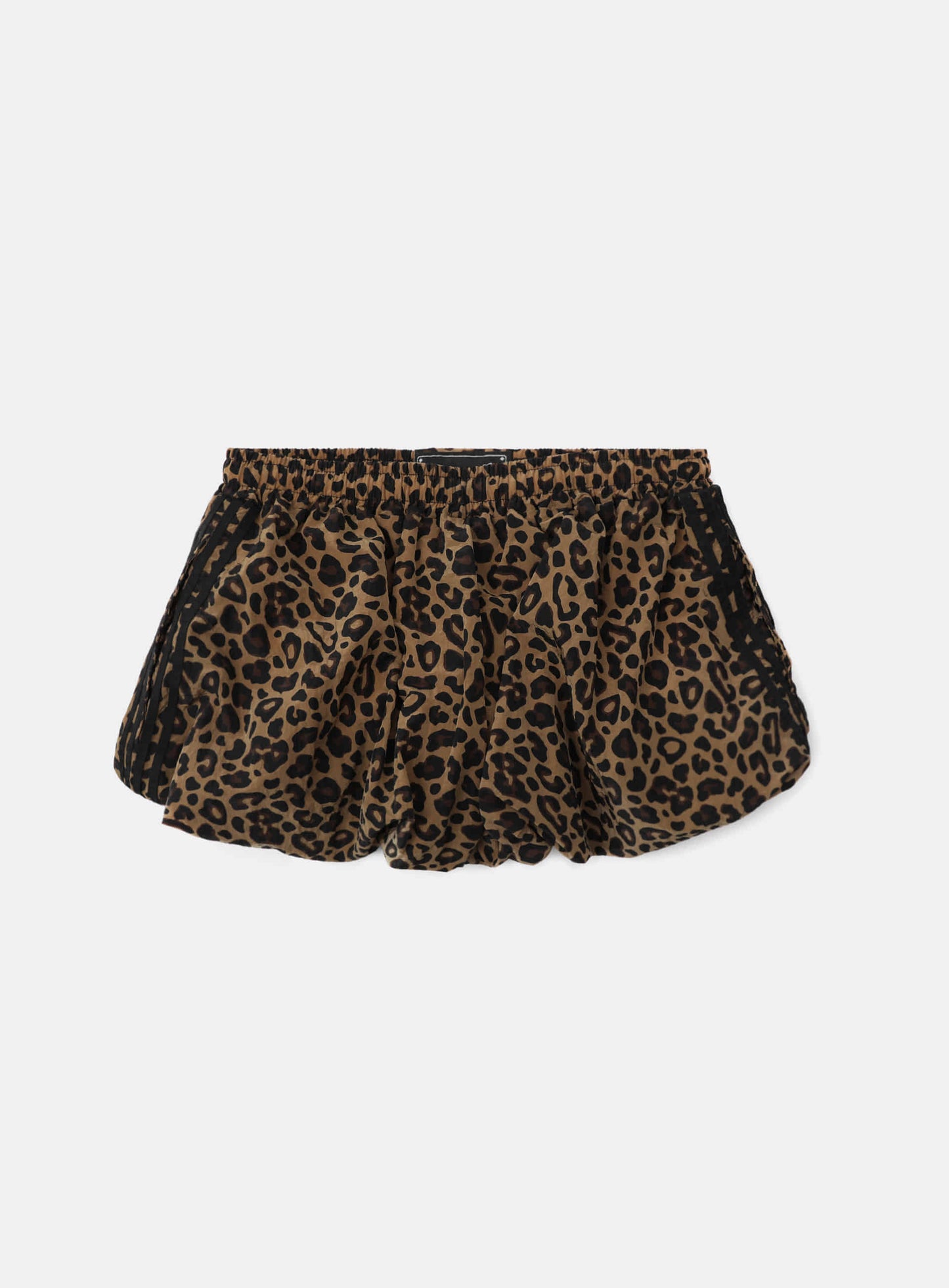 Mystic Billy Nylon Balloon Mini Skirt - Brown Leopard