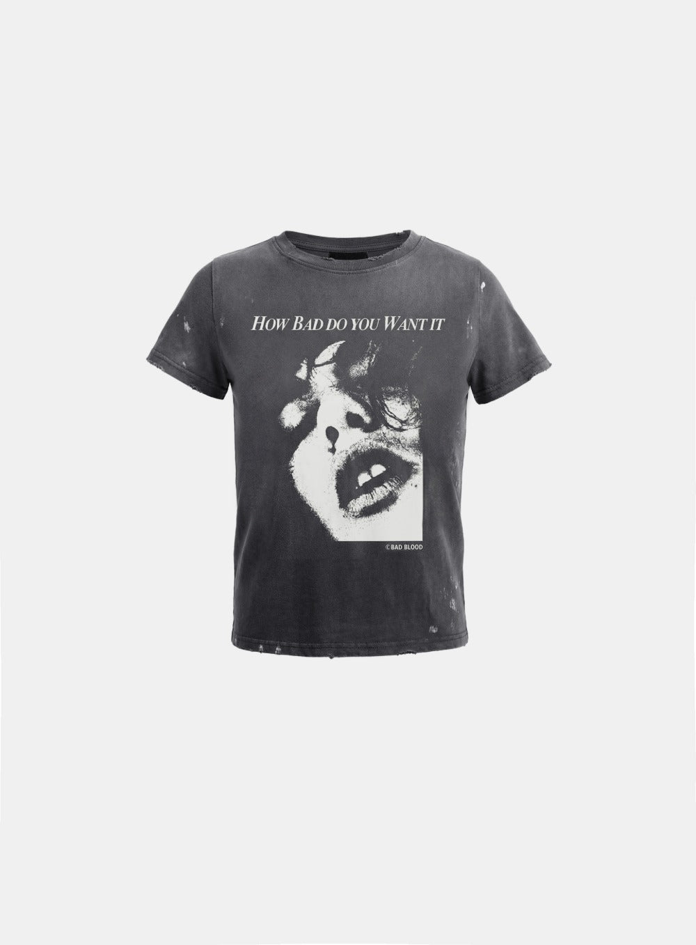 [w-tee26-143] Portrait of a Wild Thing Short Sleeve T-Shirt - Charcoal