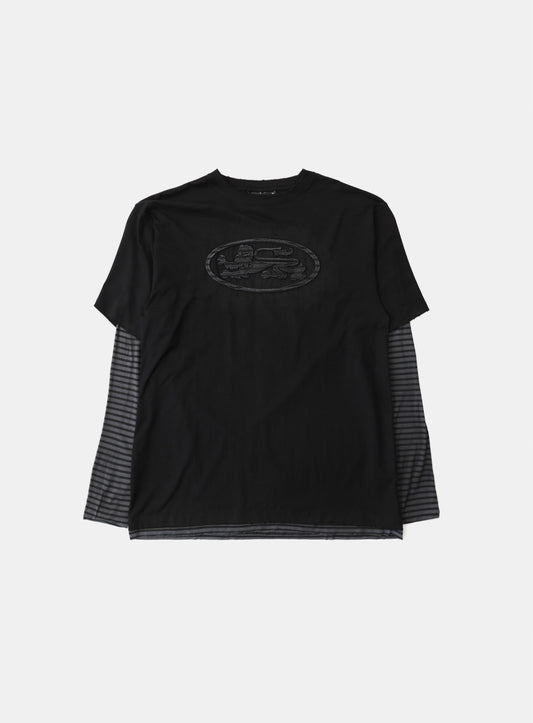 Mystic Layered Long Sleeve - Black/Stripe