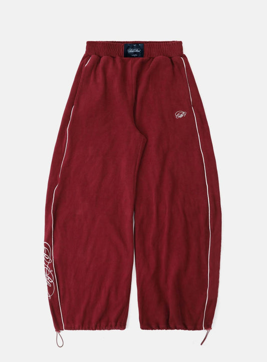 Dark Classic Pinstripe Track Pants - Wine
