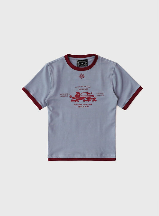 Lion Jersey Ringer T-Shirt - Purple Grey
