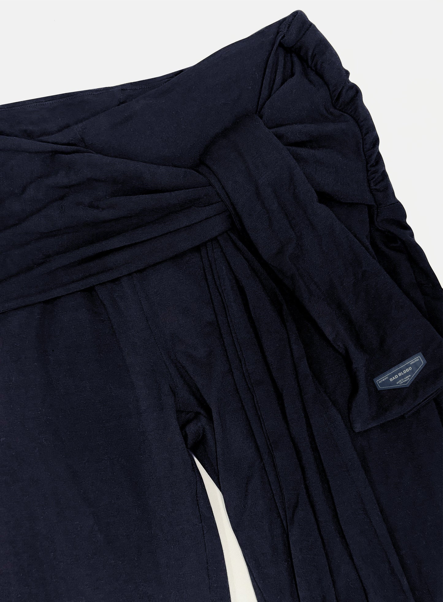 [w-pts26-076] Everyday Tie-Waist Bootcut Pants - Navy