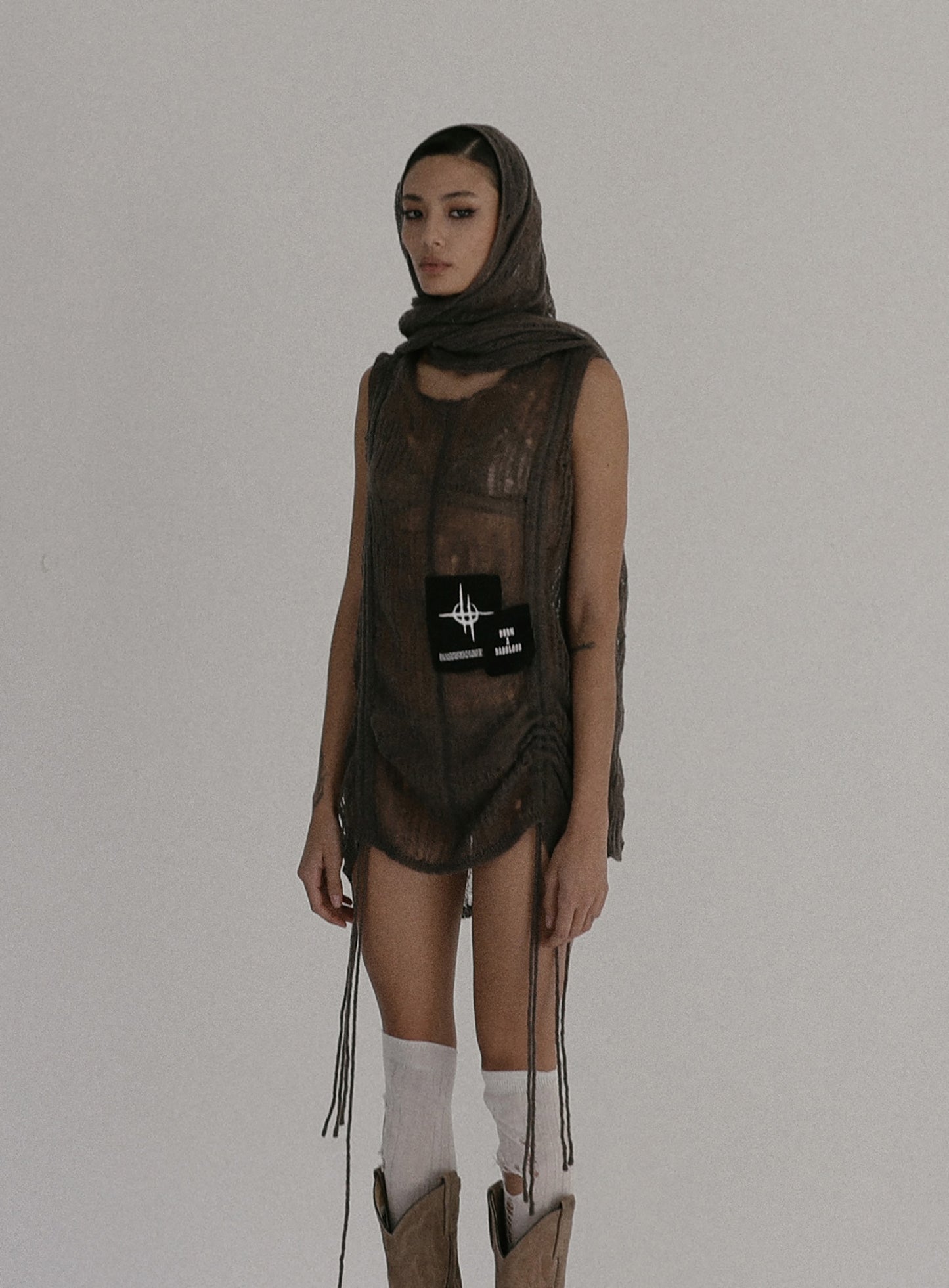 Ripped Knit Tank Sweater – Khaki