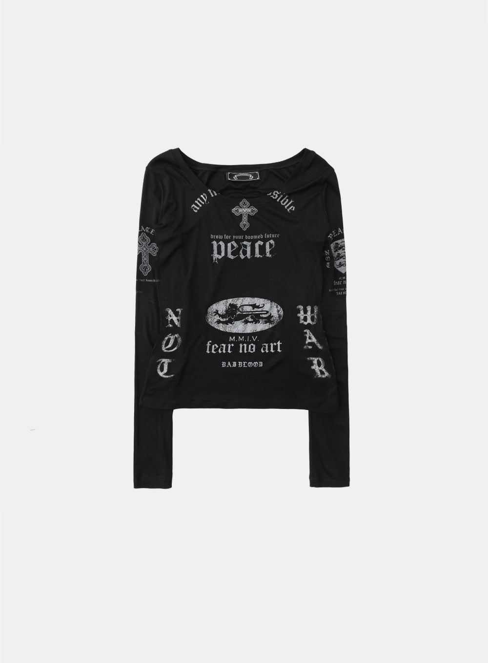 PEACE NOT WAR Loose Fit Tee - Dusty Black