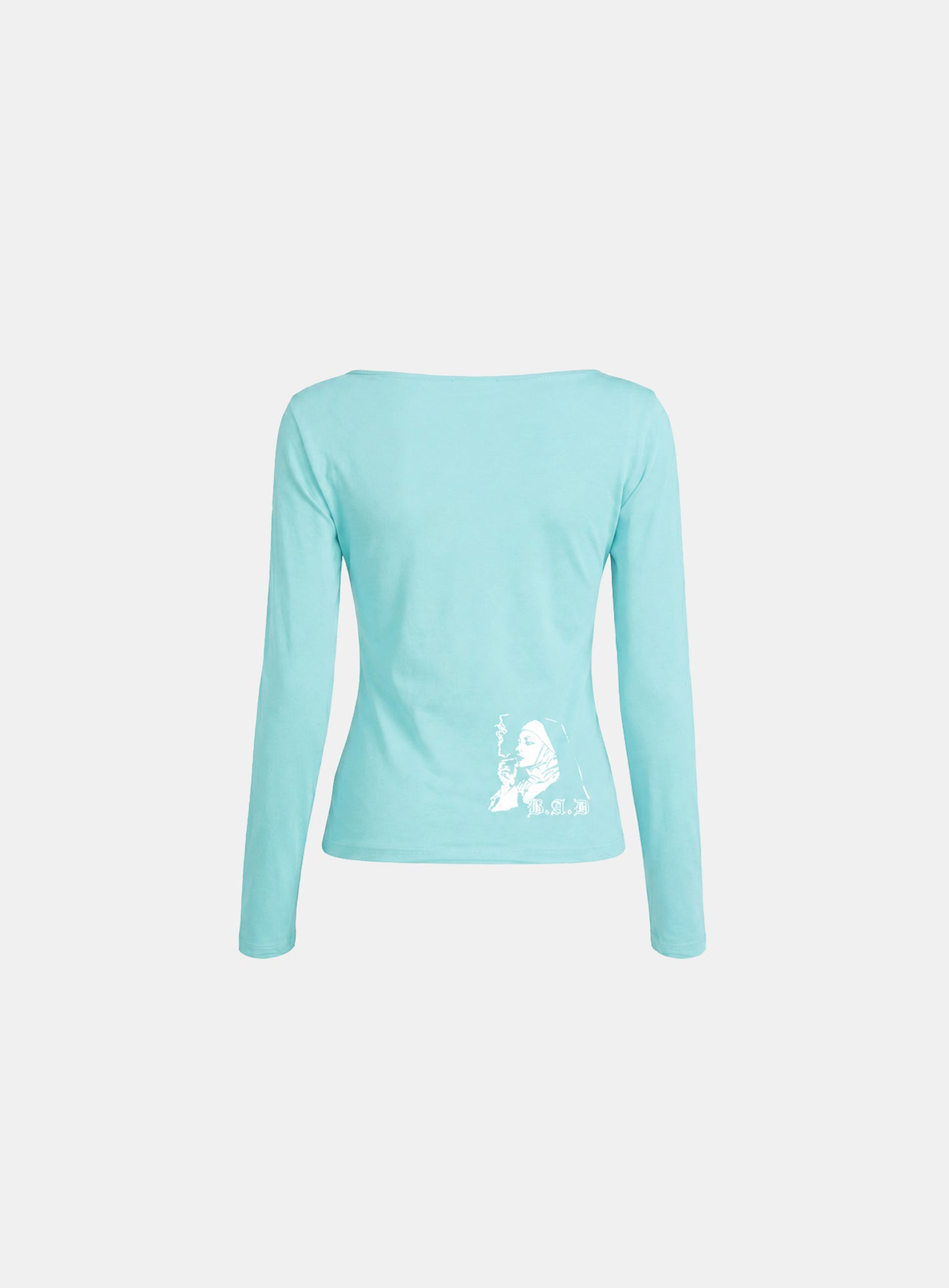 [w-tee26-191] Dark Classic 2 Boat Neck T-shirt - Mint