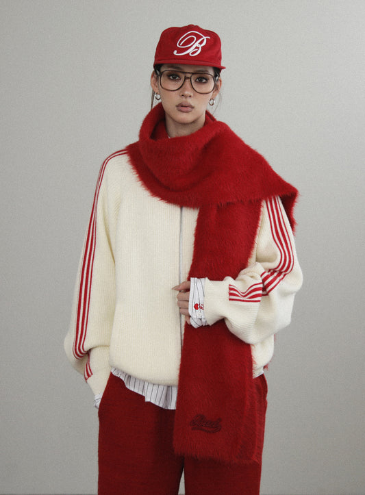 Billy Track Zip-Up Sweater - Cream