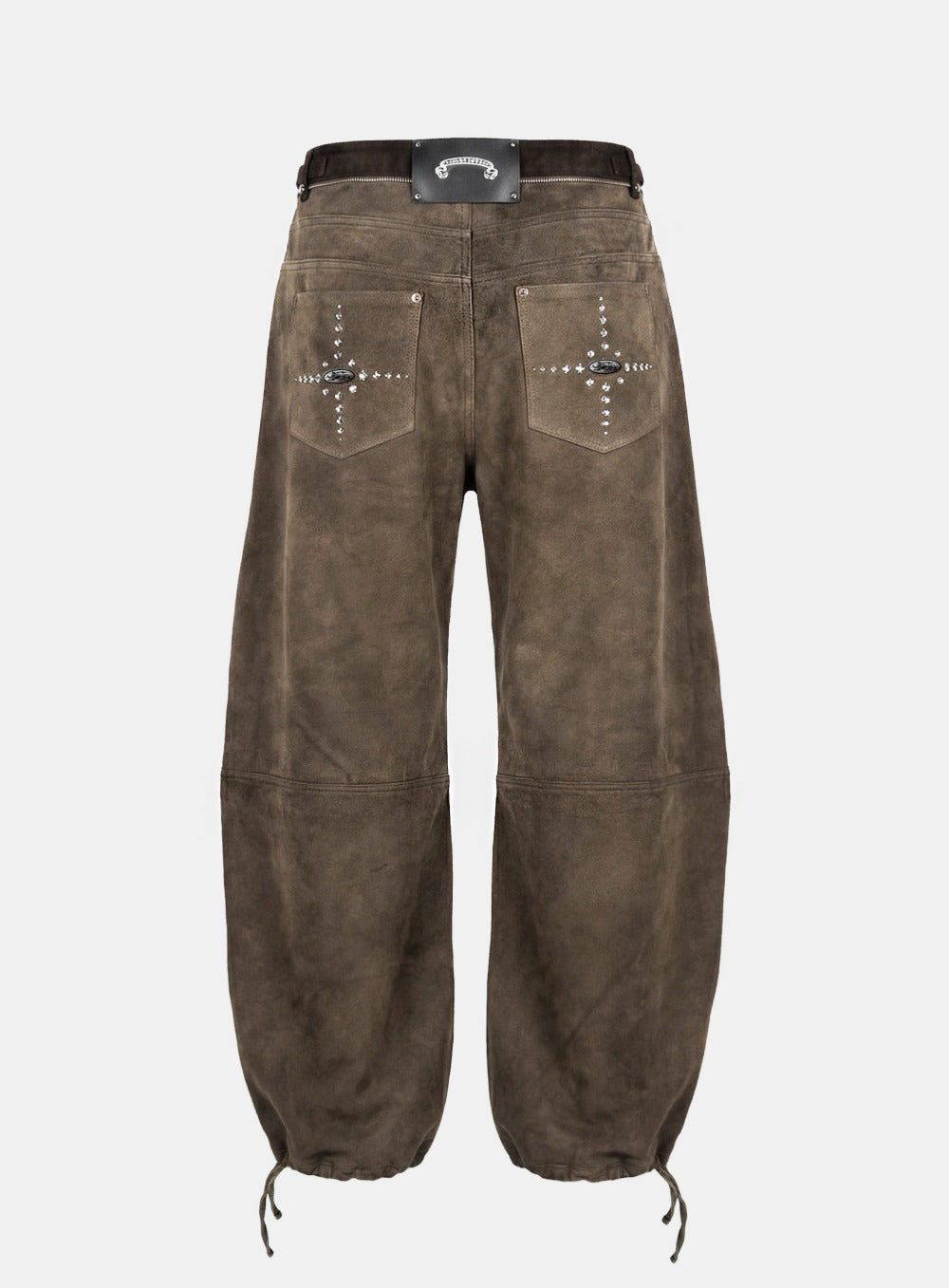 [w-pts25-116] Star Studded Convex Pants - Dusty Brown
