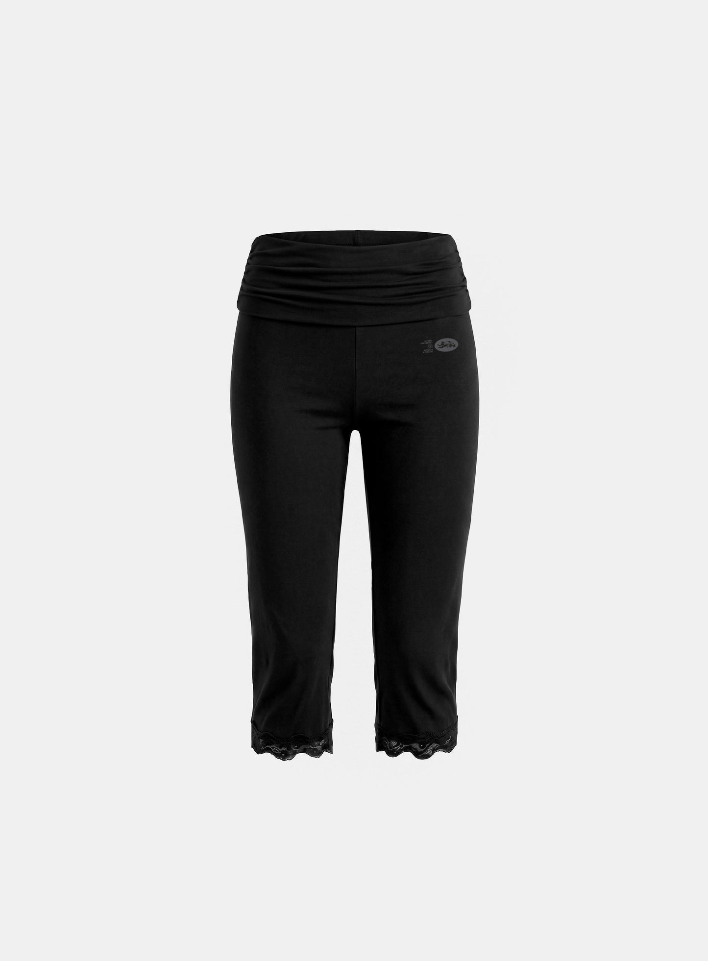 [w-srt26-037] Everyday Lace Capri Pants - Black