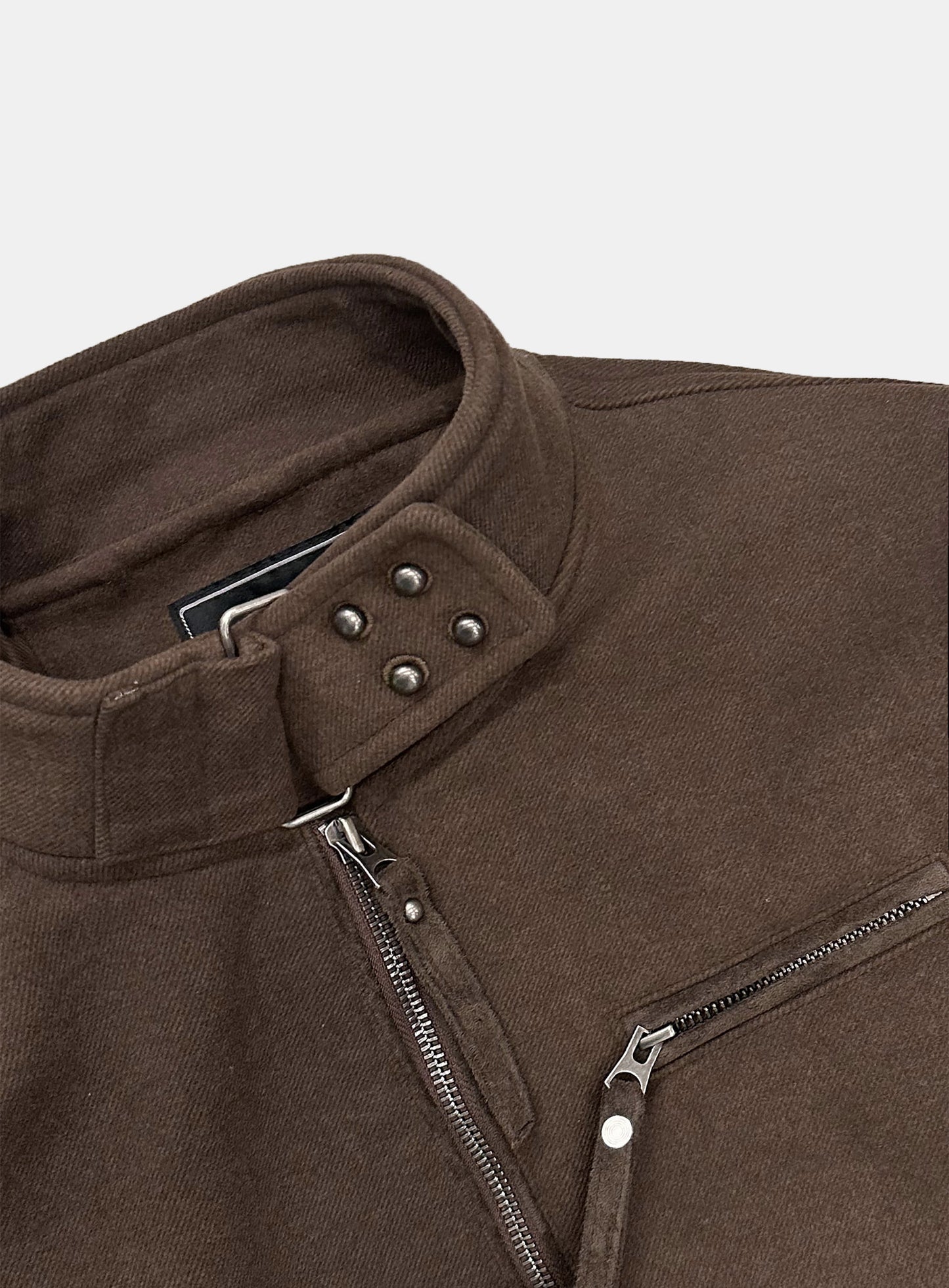 [w-jkt25-063] Viper41 Wool High Neck Jacket - Brown