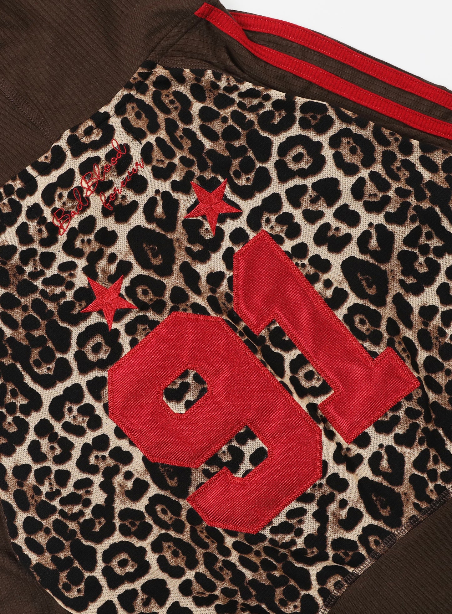 Jersey hooded zip-up - leopard
