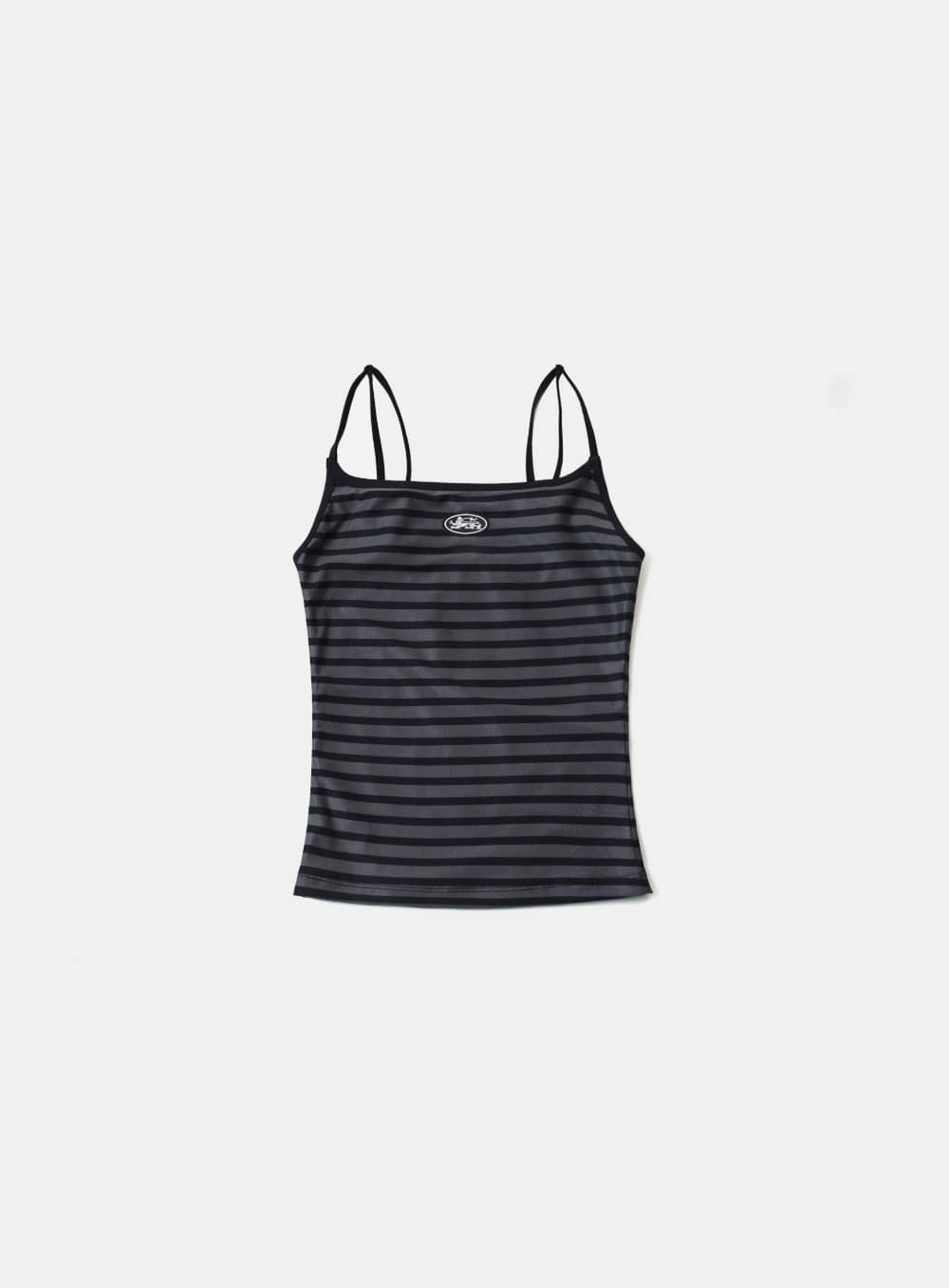 [AQUA] Tiny Logo String Tank - Black/Striped