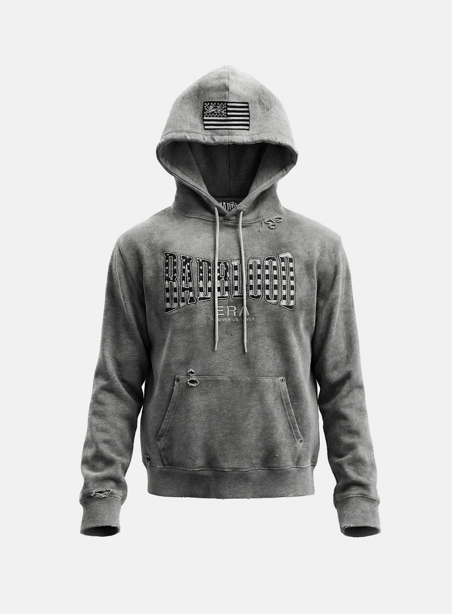 [w-hde25-091] Shield Old Glory Hood - Dusty Gray