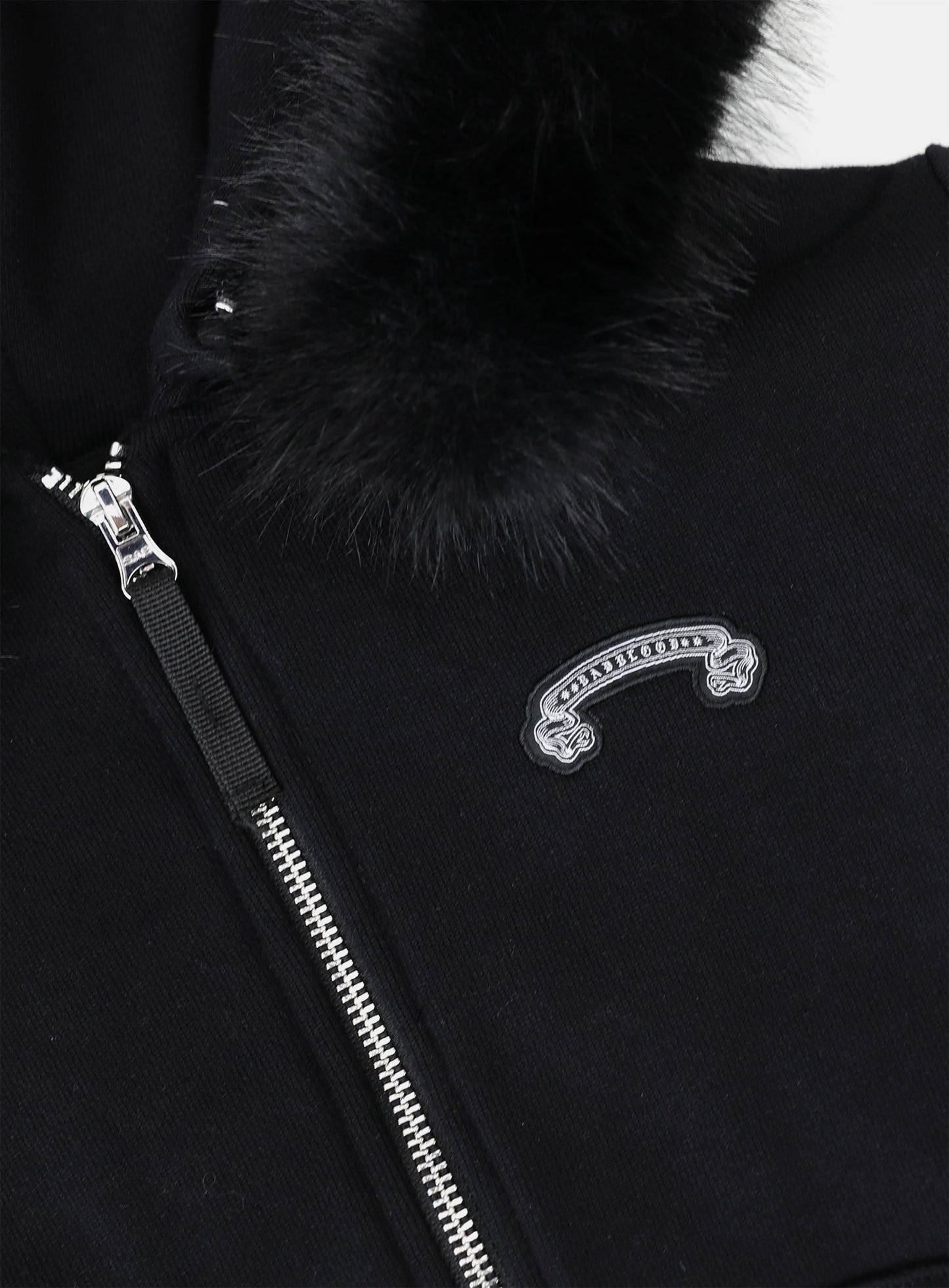 Cosmo11 Detachable Fur Hooded Zip-Up - Black